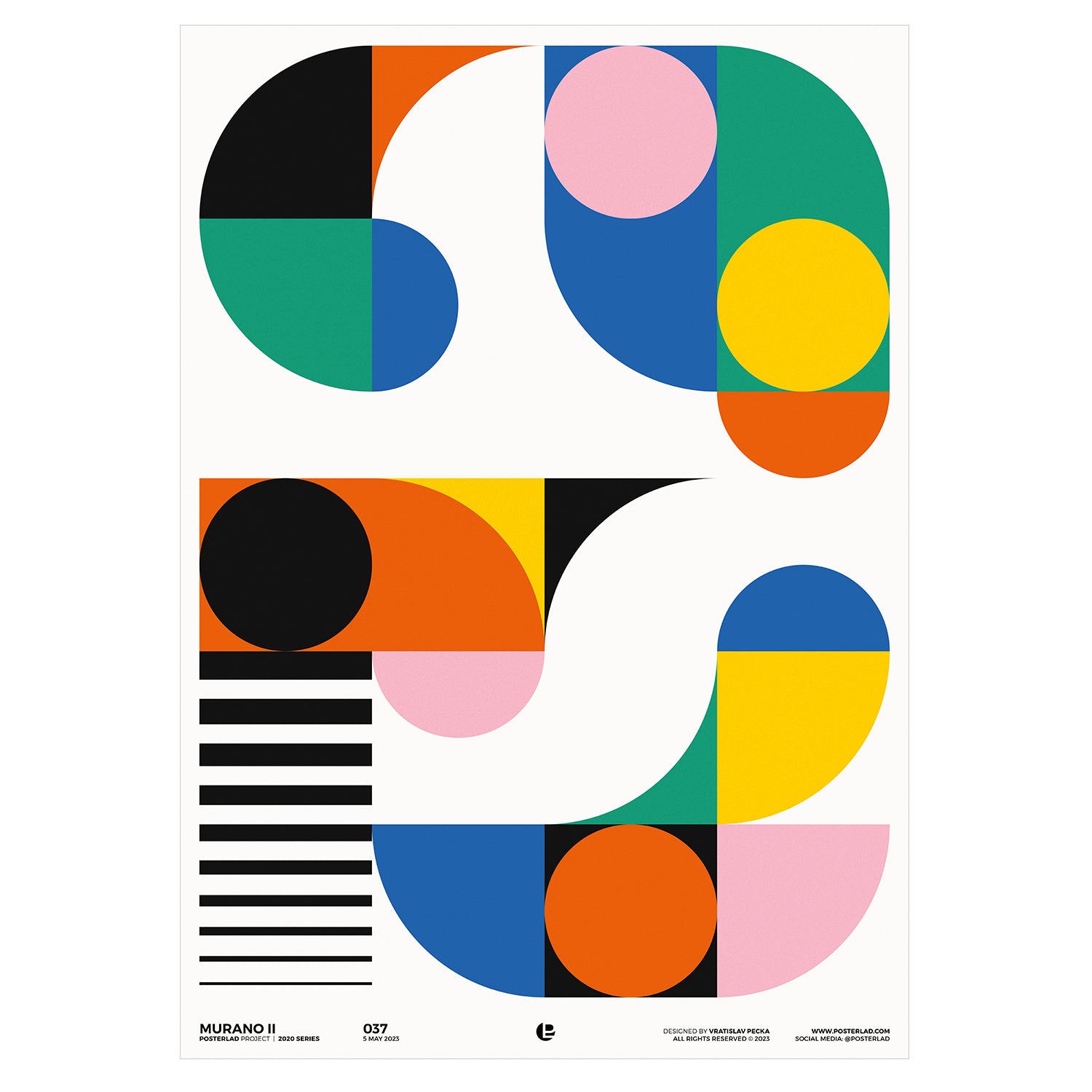 Murano II handcrafted glass vase with vibrant rainbow colors and unique design