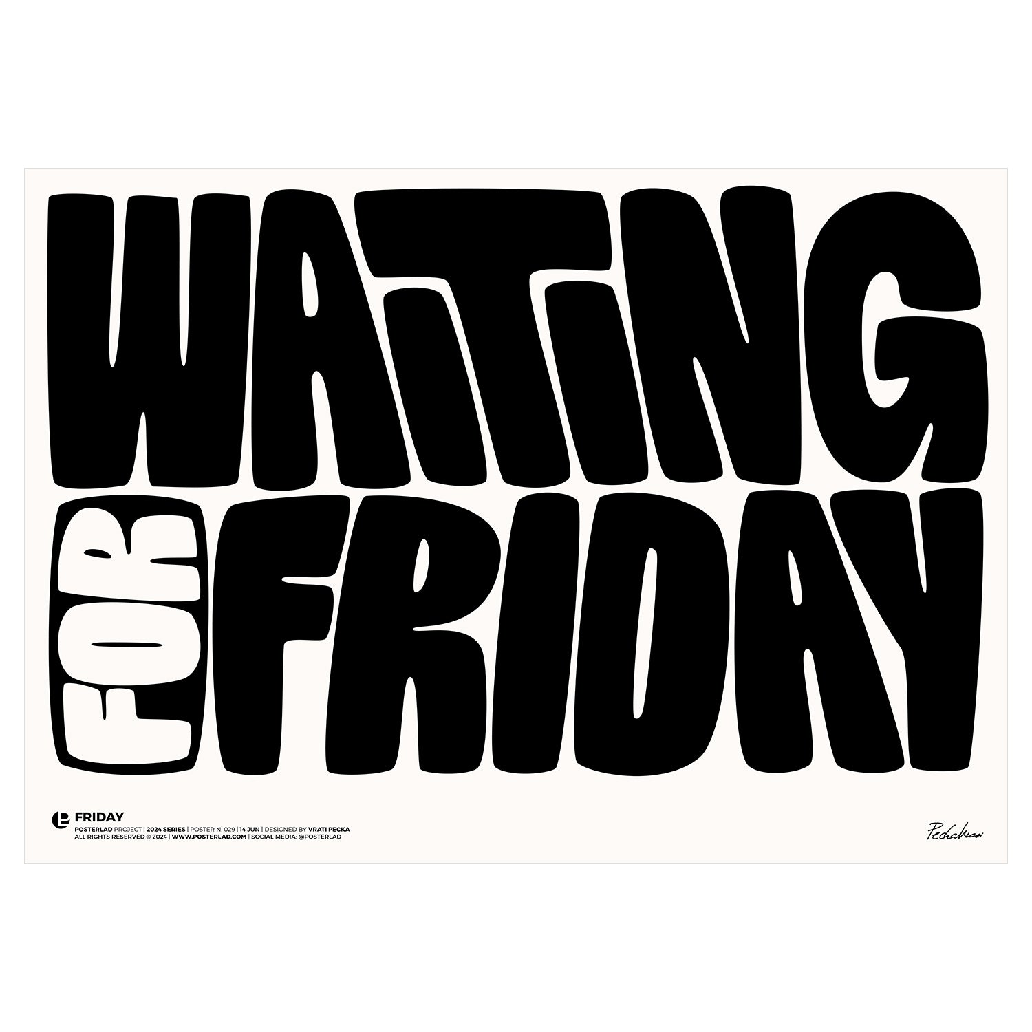 Stylish and modern black leather bag with gold hardware named Friday