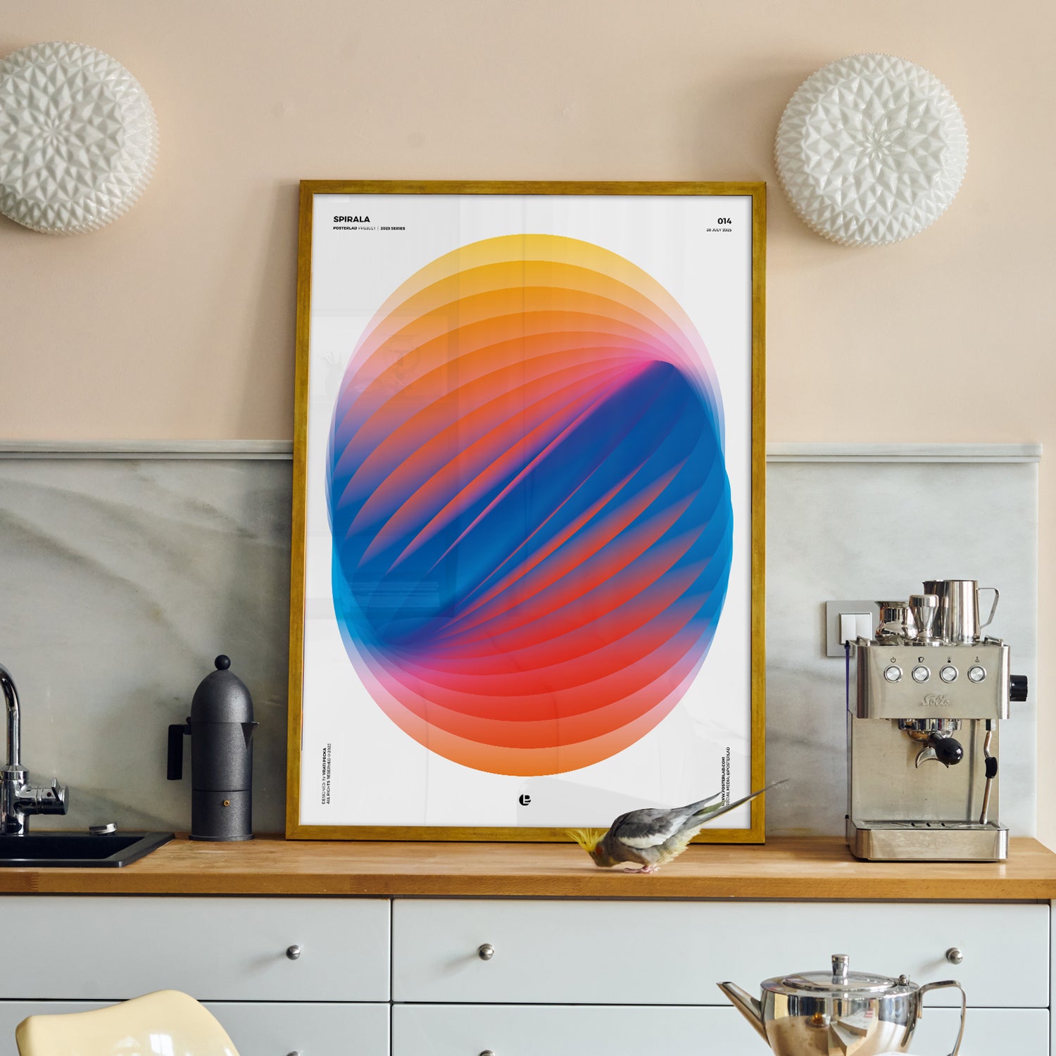 Brighten your office or living space with a stunning Spirala poster on durable 189 g/m² matte paper