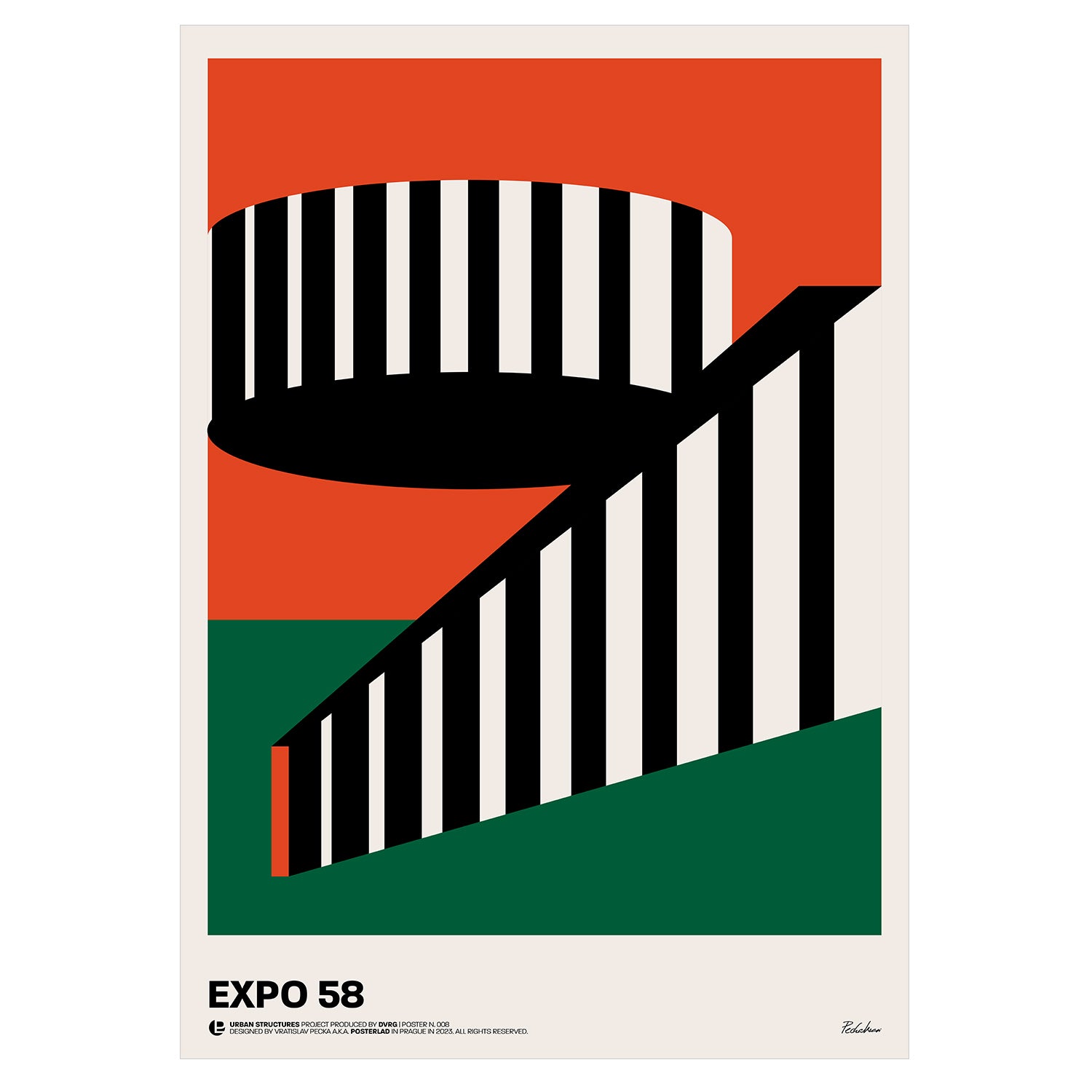 The Expo 58 poster showcasing futuristic modular architecture at 1958 World Expo in Brussels