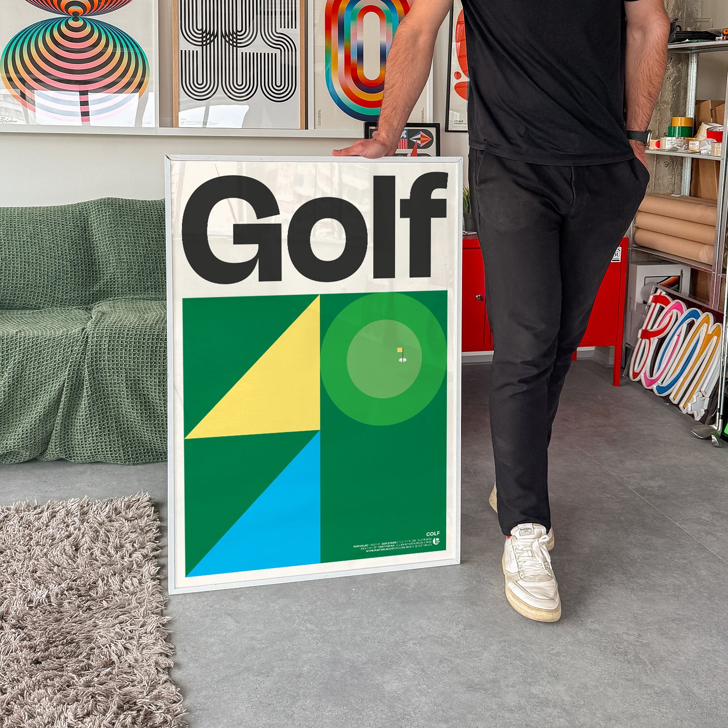 Museum-quality golf artwork on 026 mm thick, high-opacity matte paper with bright white finish