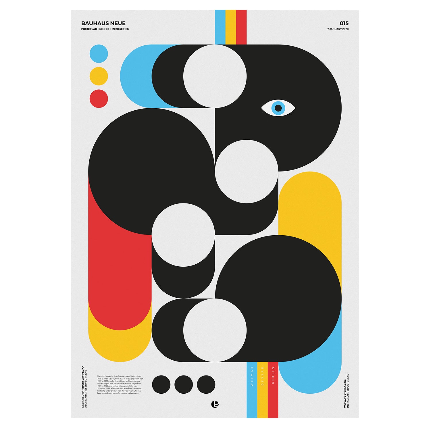 【 Bauhaus-作品No.13-1】 アートポスター／500×400 Bauhaus Neue: Printed poster designed by PosterLad