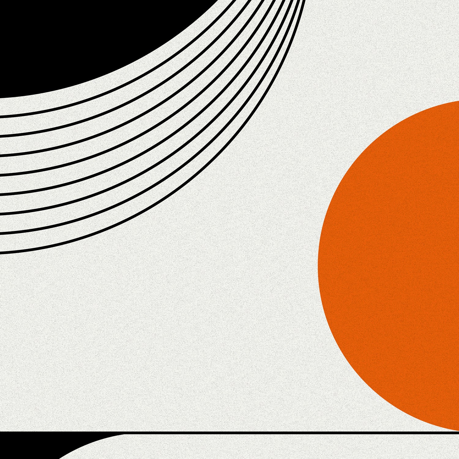 Minimalist background with layered lines and textured forms, providing pops of color and visual melody