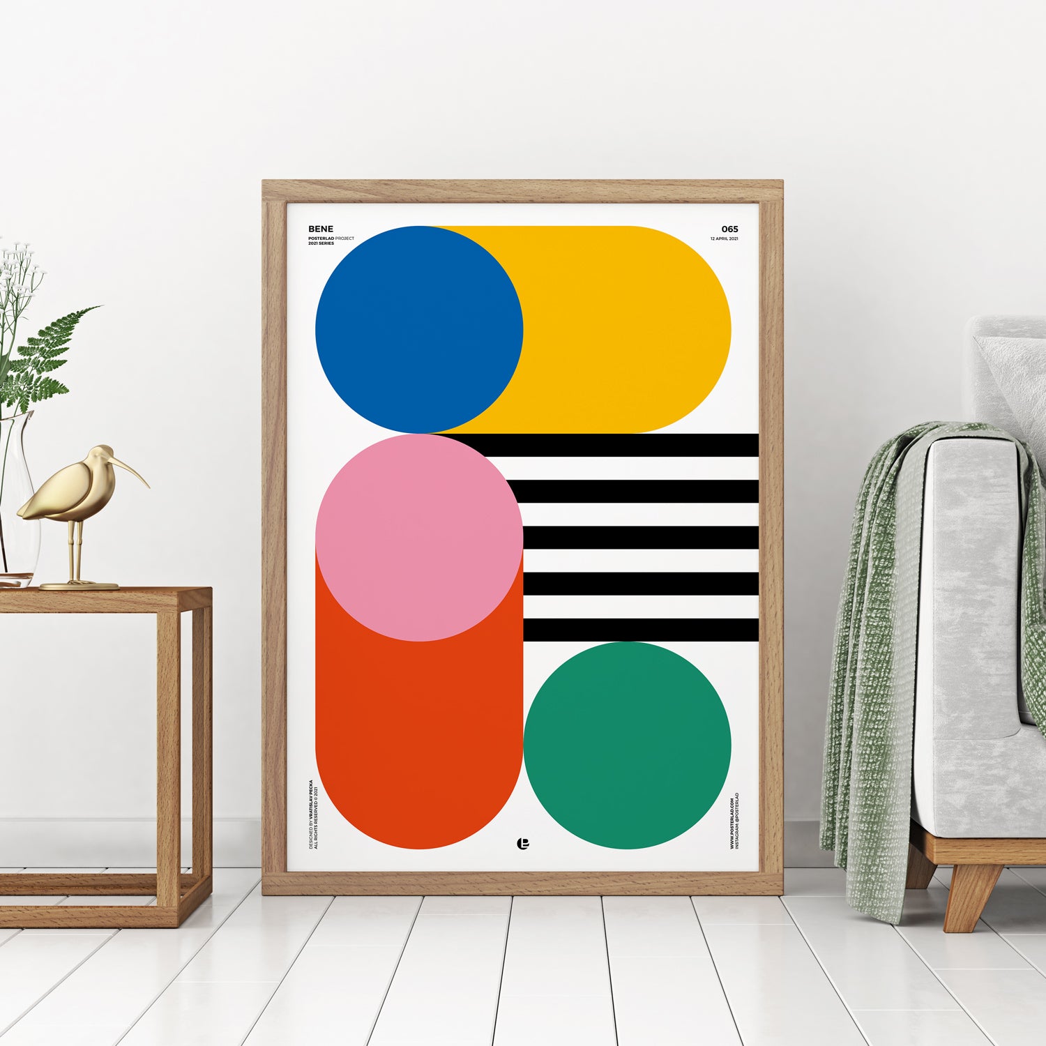 Playful yet sophisticated Bene poster with bold, harmonious interplay of forms and colors