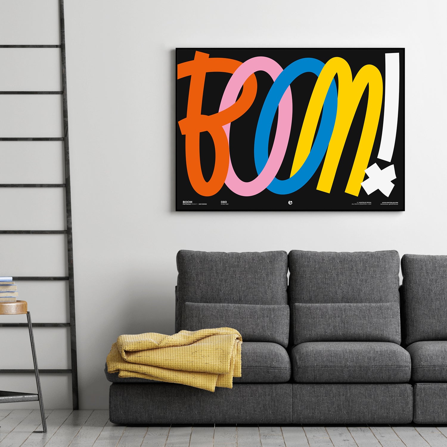 Dynamic, three-dimensional effect created by overlapping, vibrant letters in different colors