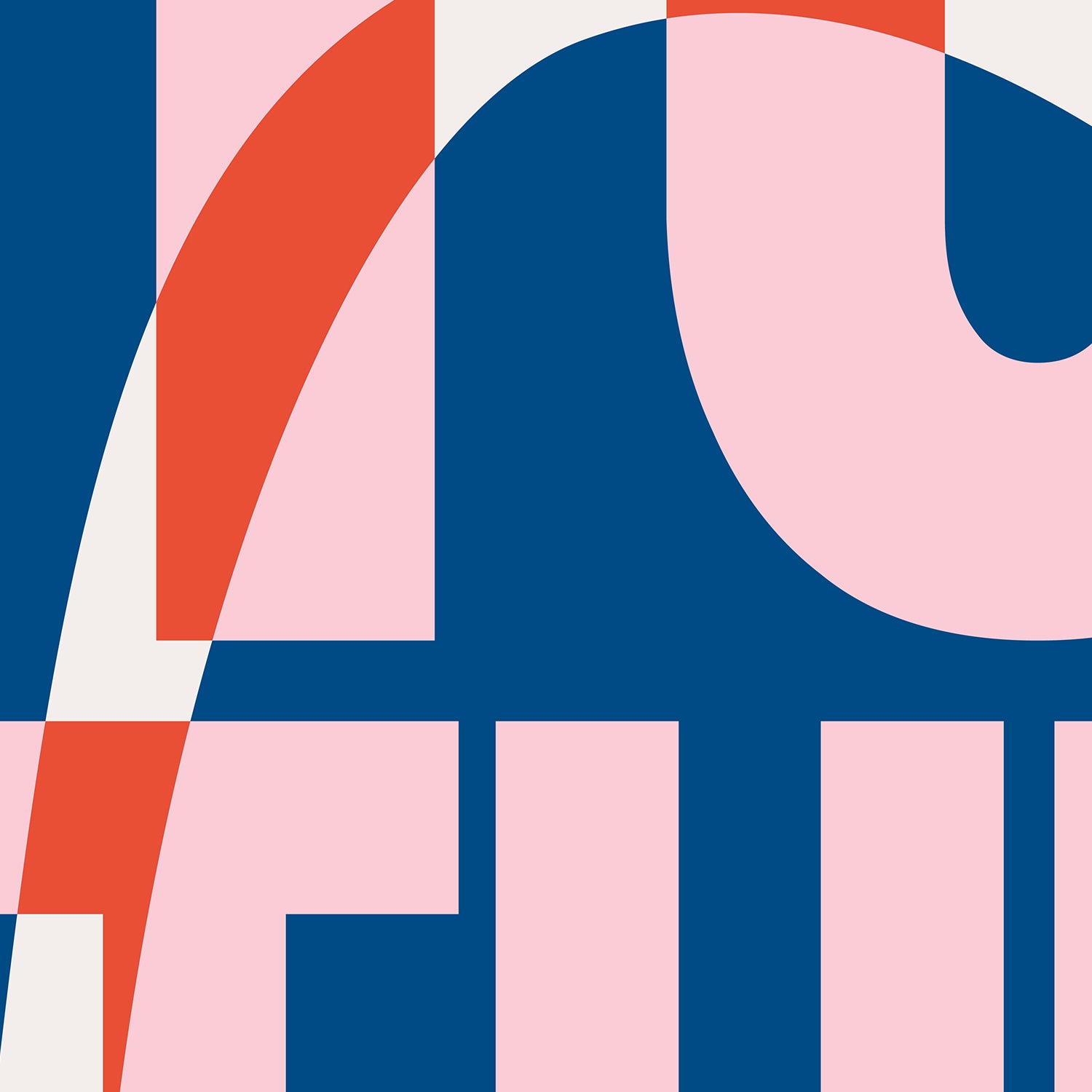 Large, elongated letters spelling out BE YOU NOT THEM in playful, wavy pattern, with distorted, stretched letterforms and vibrant, energetic composition