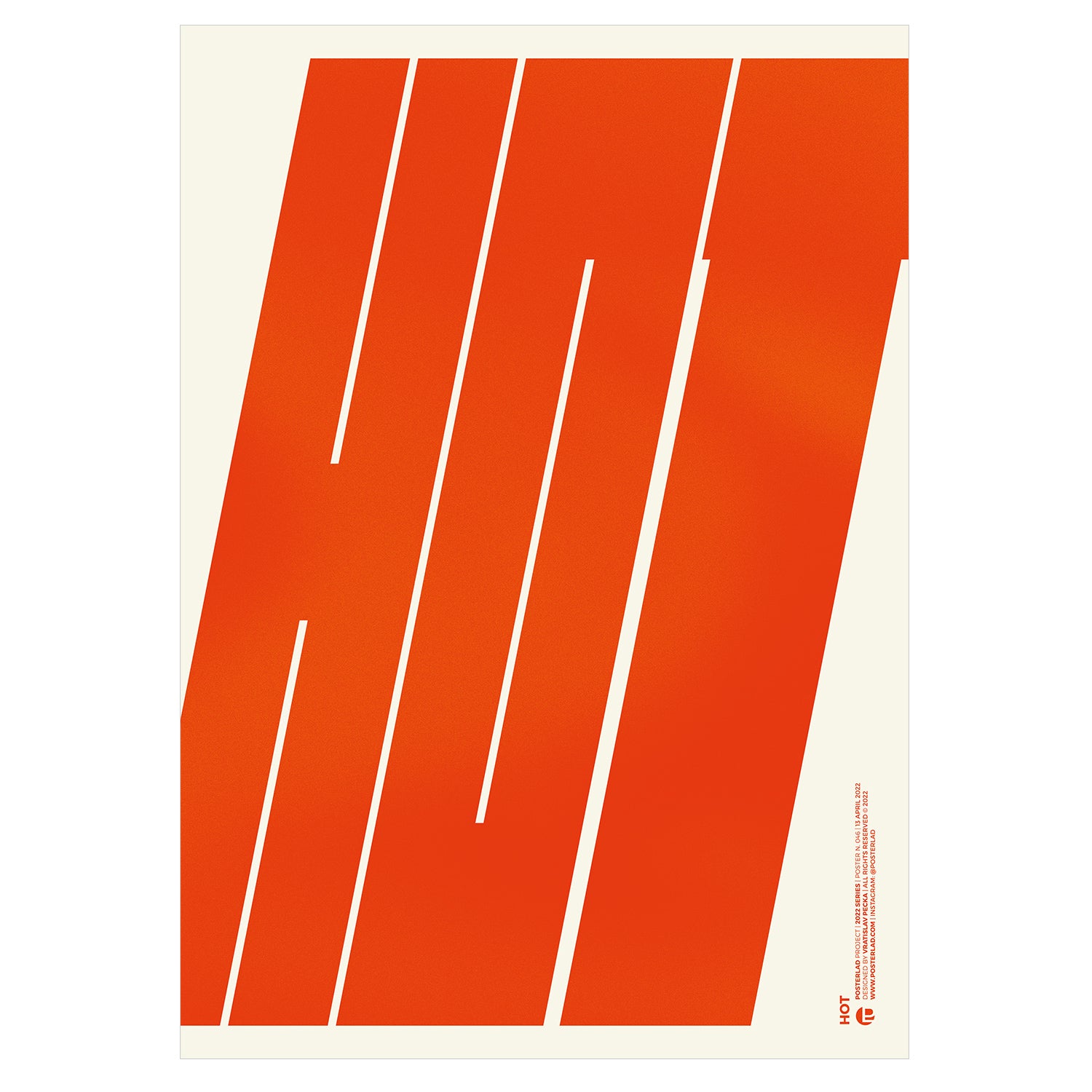 Hot minimalist poster with bold typography and gradient transitions