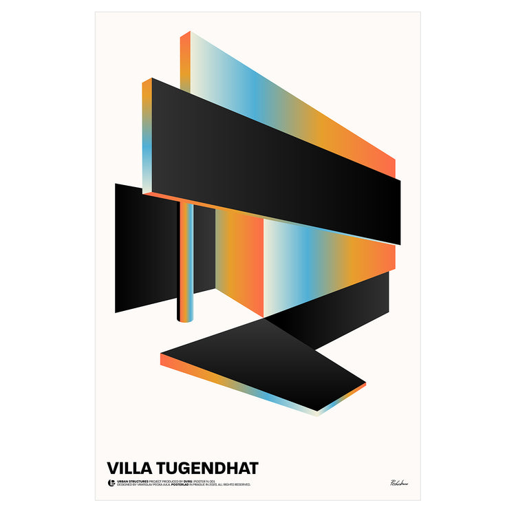 The Villa Tugendhat poster showcasing modernist architecture and open spaces