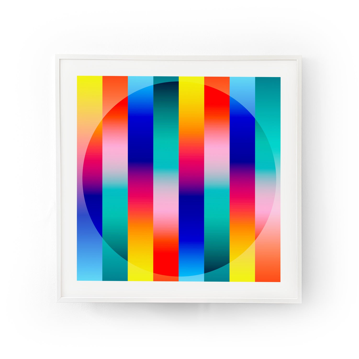 Magnet lenticular print artwork with spinning rounded rectangles