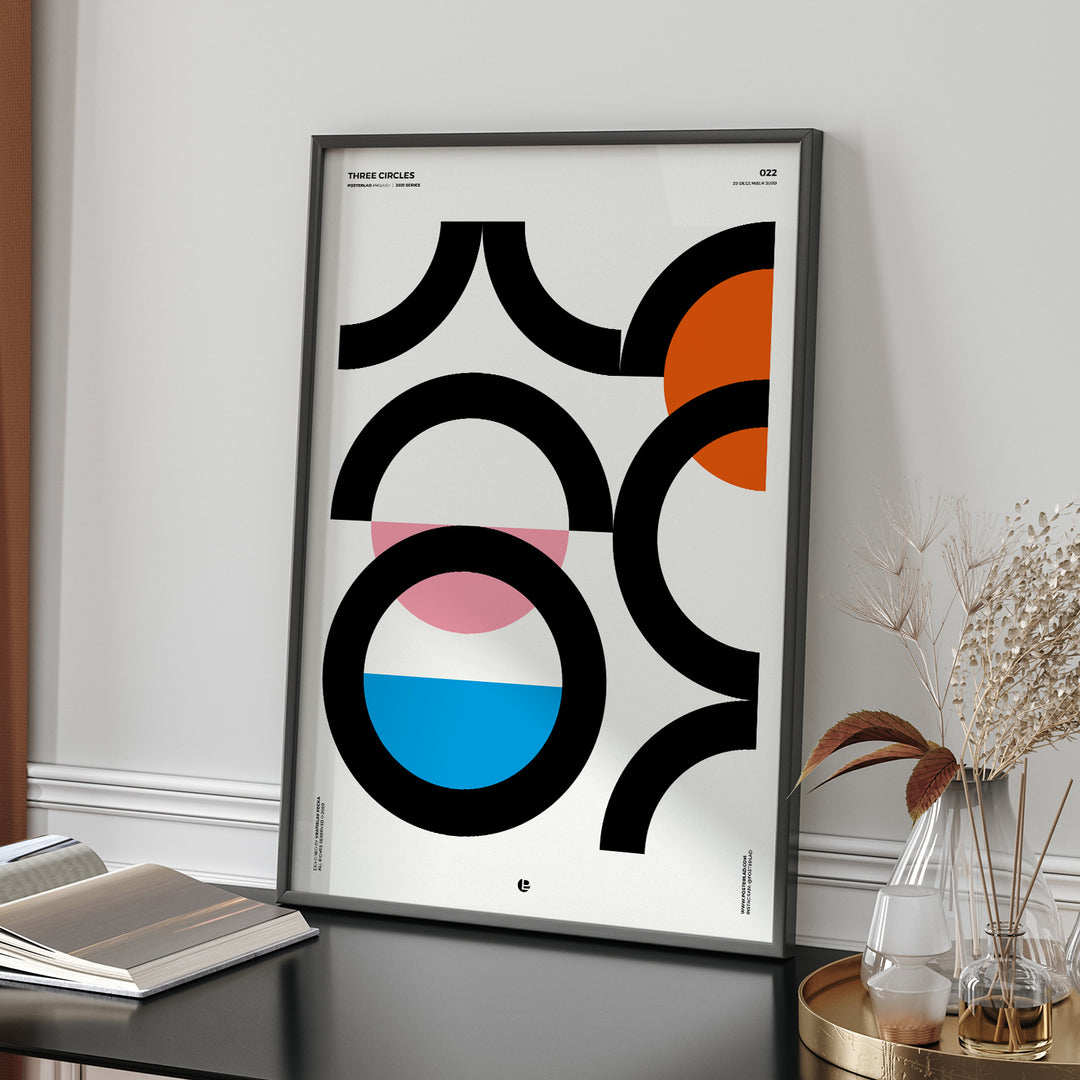 Three Circles minimalist poster for modern and minimalist spaces