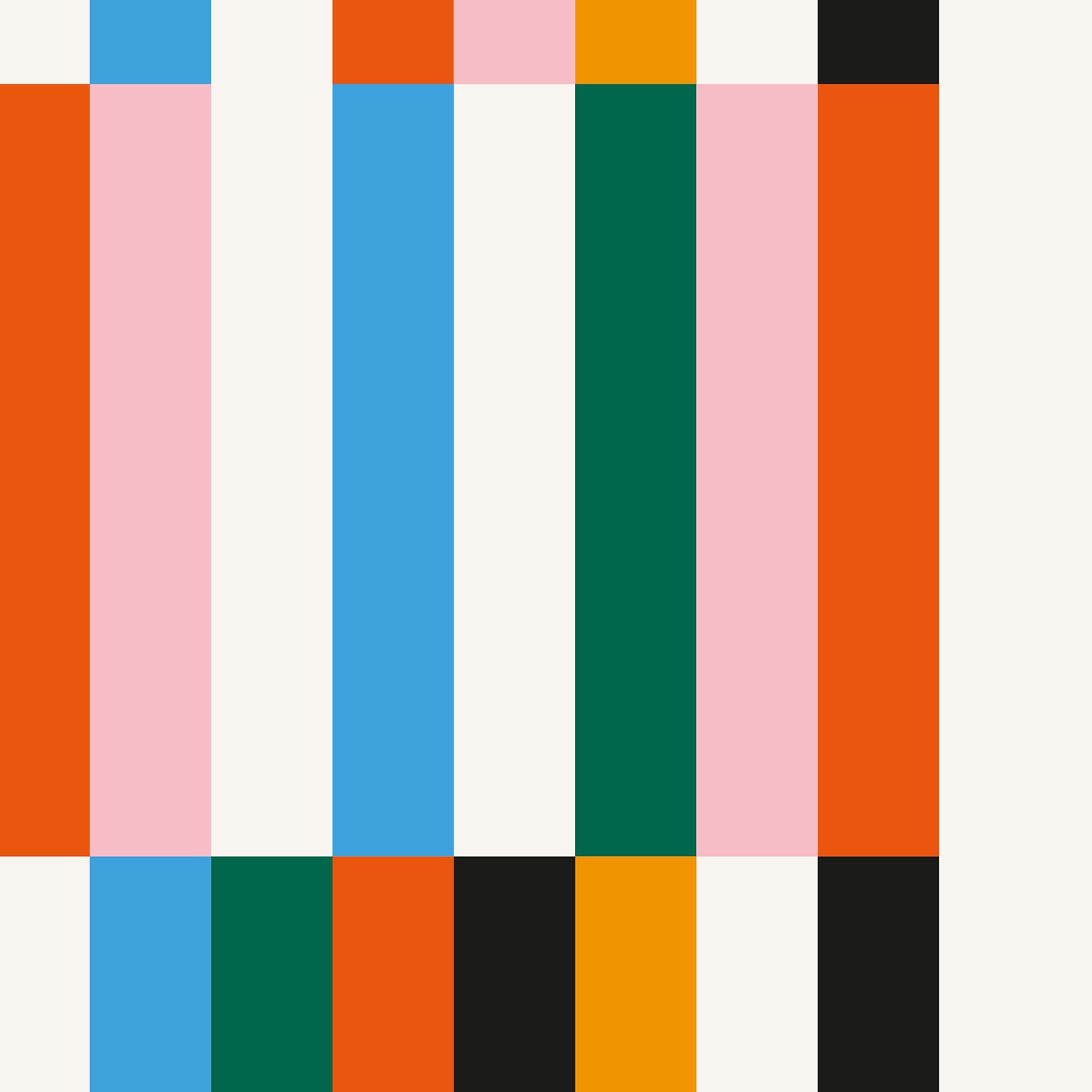 Modern, rhythmic, and lively visual effect with repetition and variation in colors