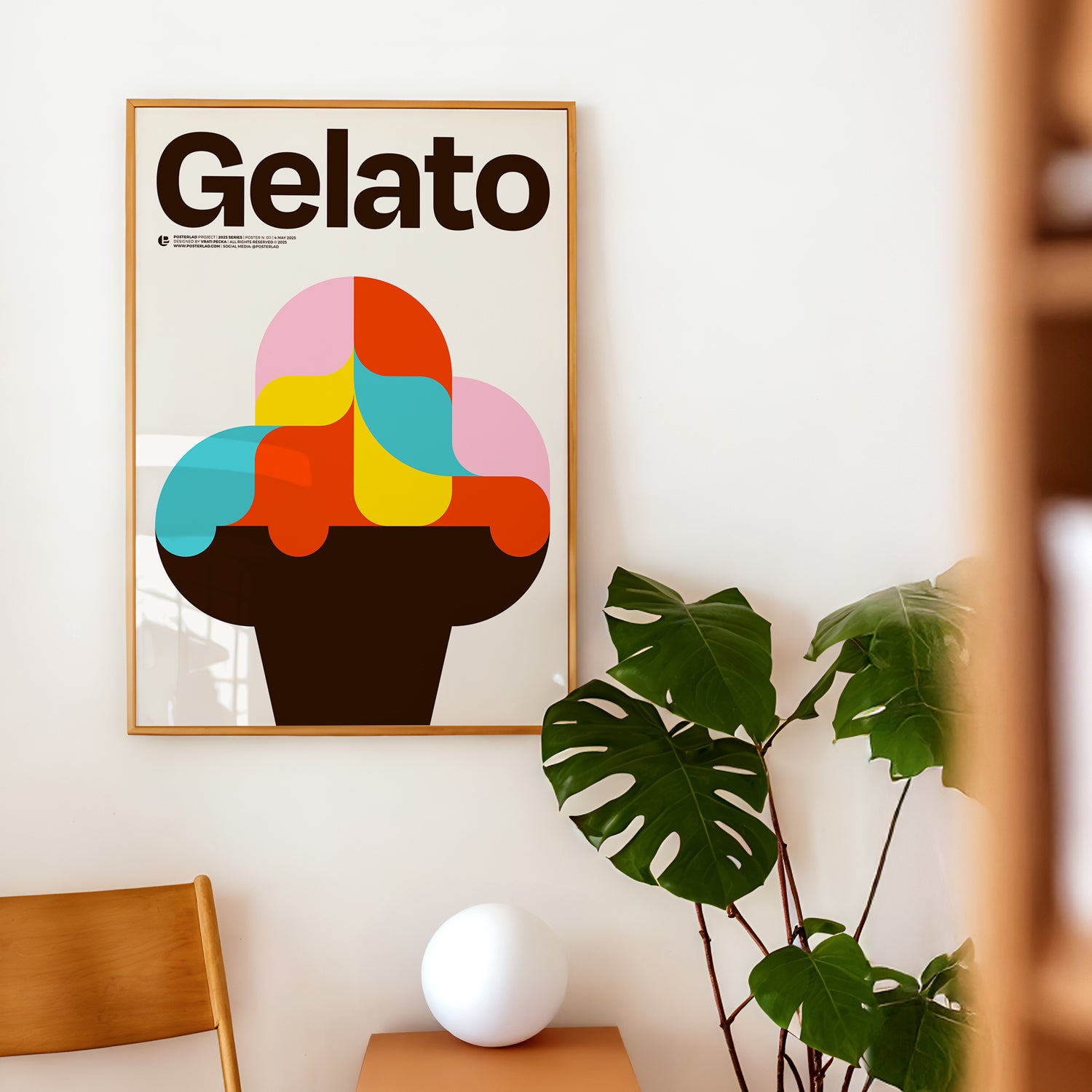 Delicious and creamy gelato in assorted flavors, served in a waffle cone