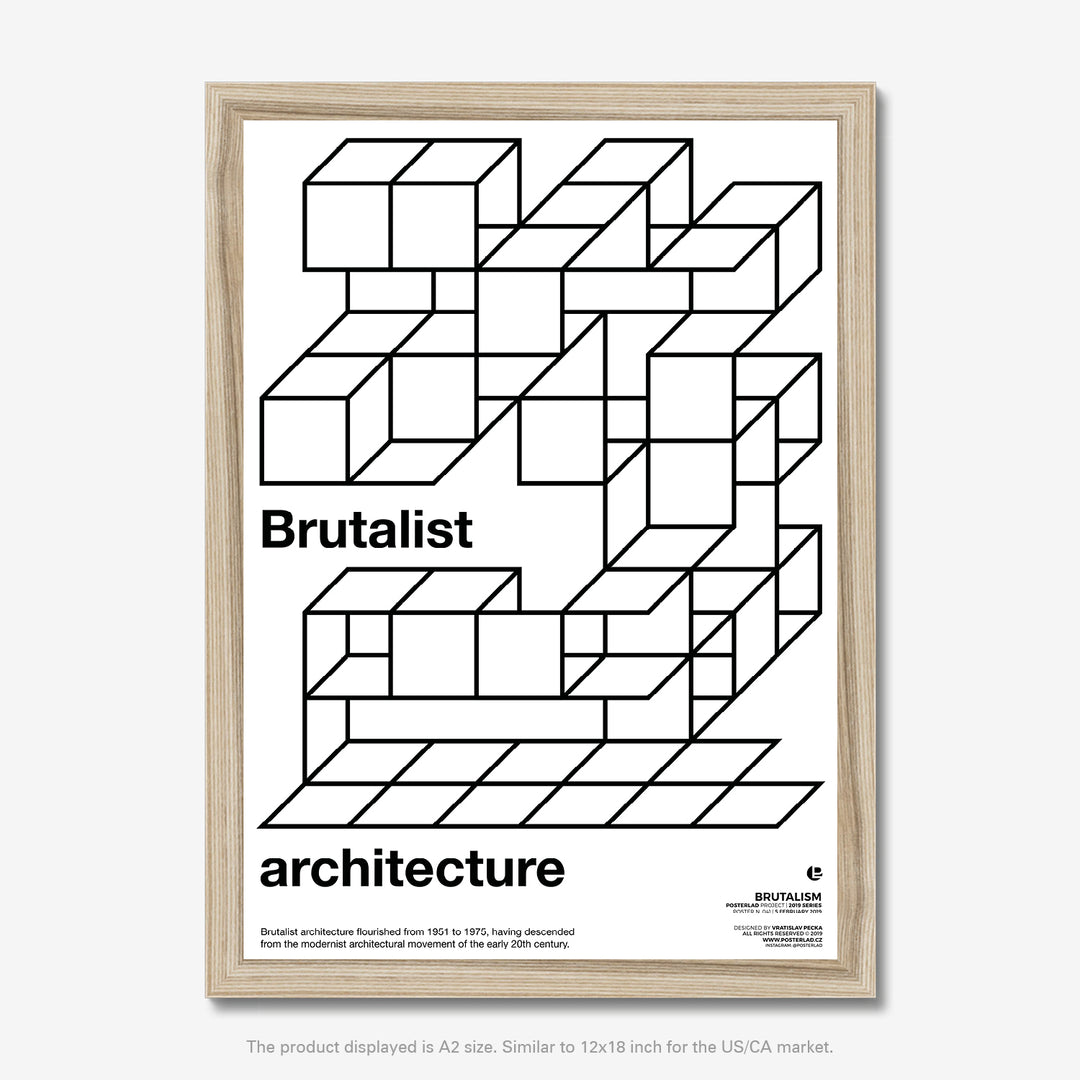 Abstract concrete sculpture representing the architectural style of brutalism