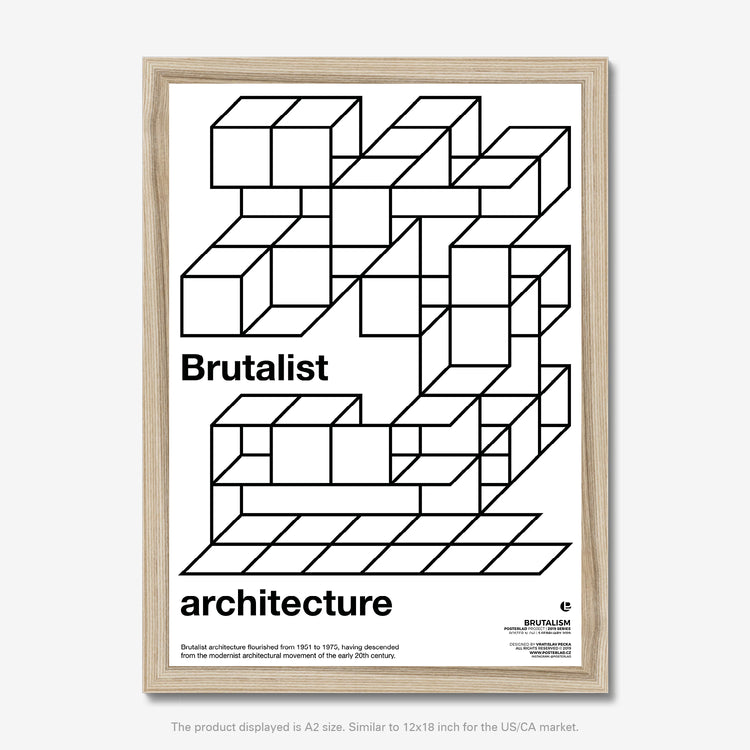 Abstract concrete sculpture representing the architectural style of brutalism