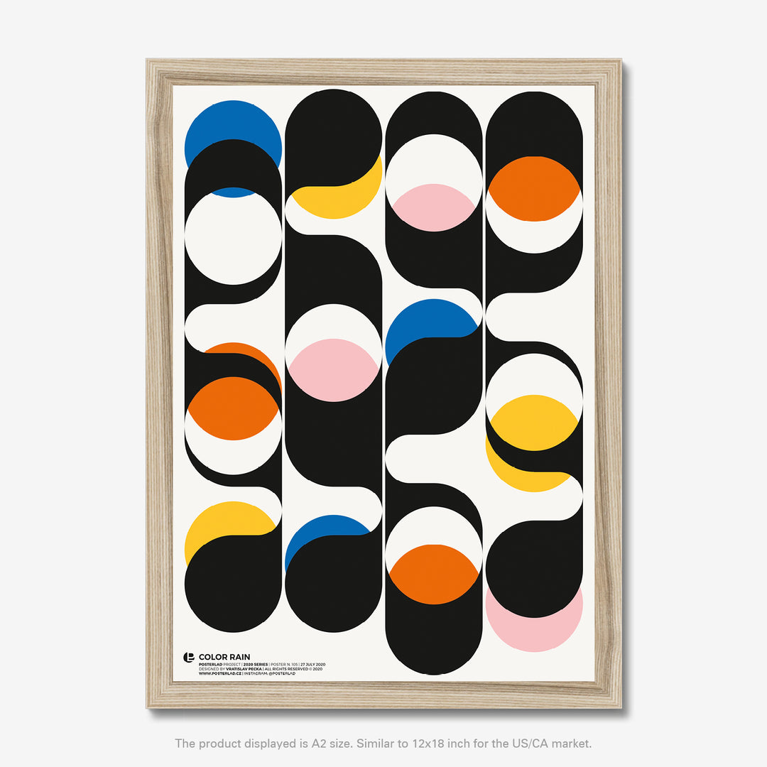 Color Rain poster with vibrant geometric shapes and rhythmic colors