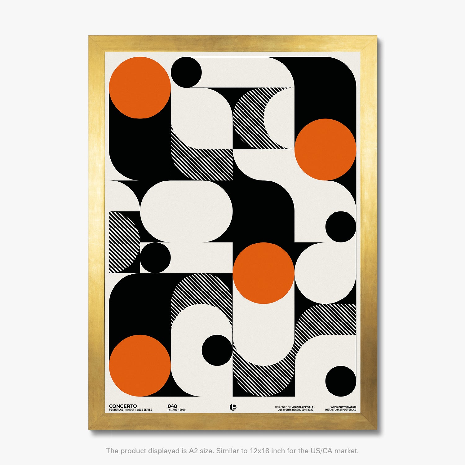  Modern and balanced composition reminiscent of musical notes or abstract instruments, adding vibrant focal points that stand out against the monochromatic elements