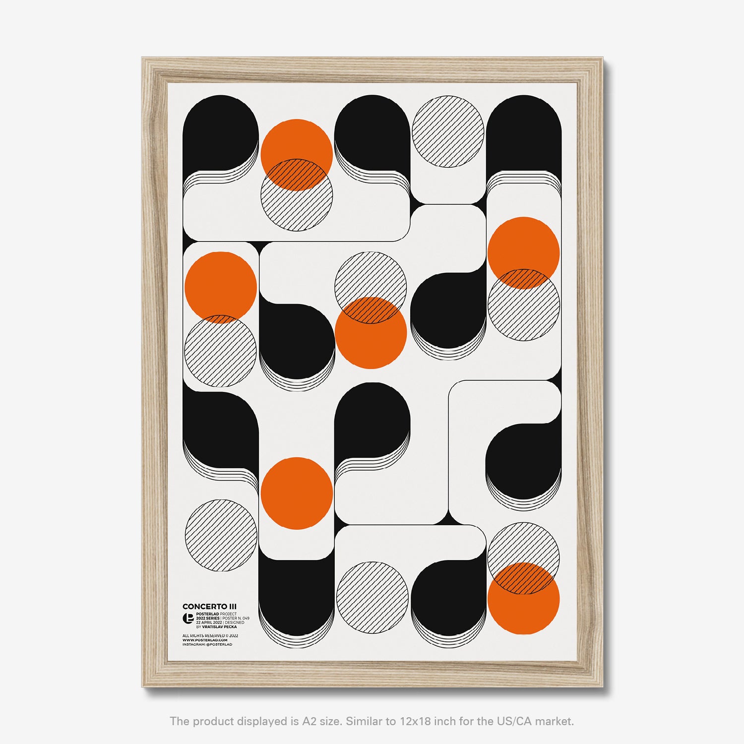 Dynamic, rhythmic pattern of bold, flowing lines in vibrant oranges
