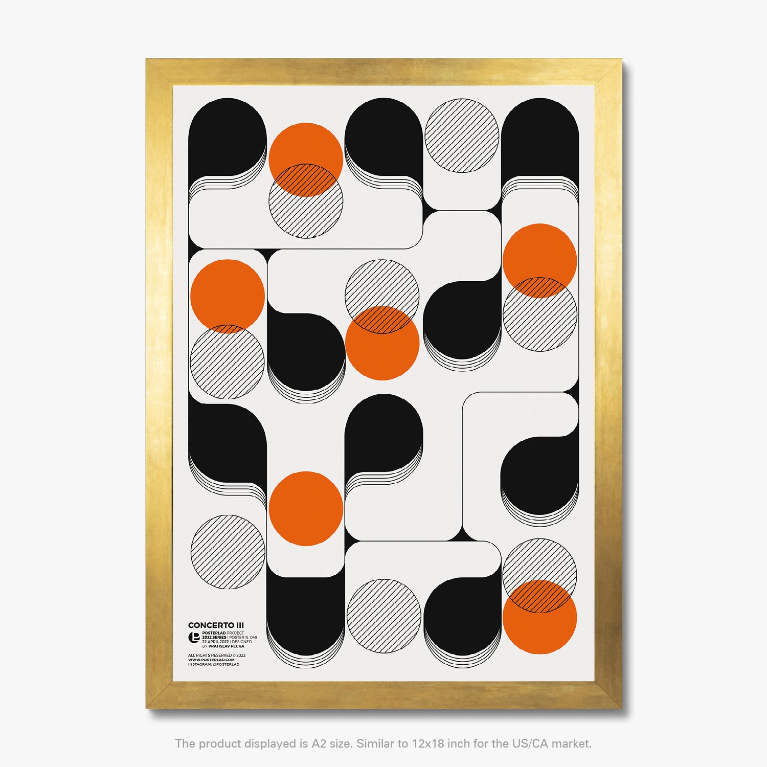 Vibrant oranges create a sense of energy and movement in the design
