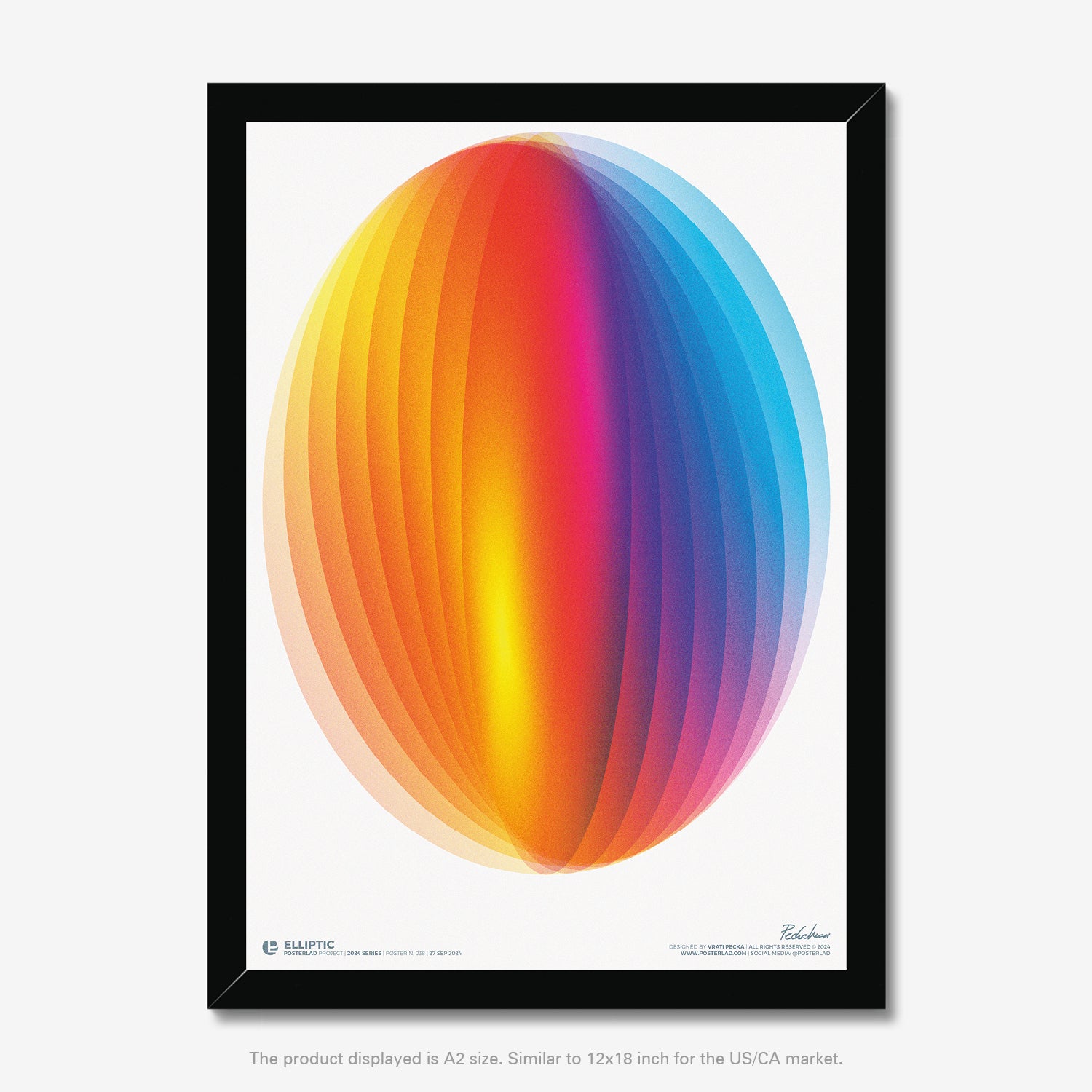 White background emphasizes the vivid colors and clean lines, making the design feel modern, serene, and captivating