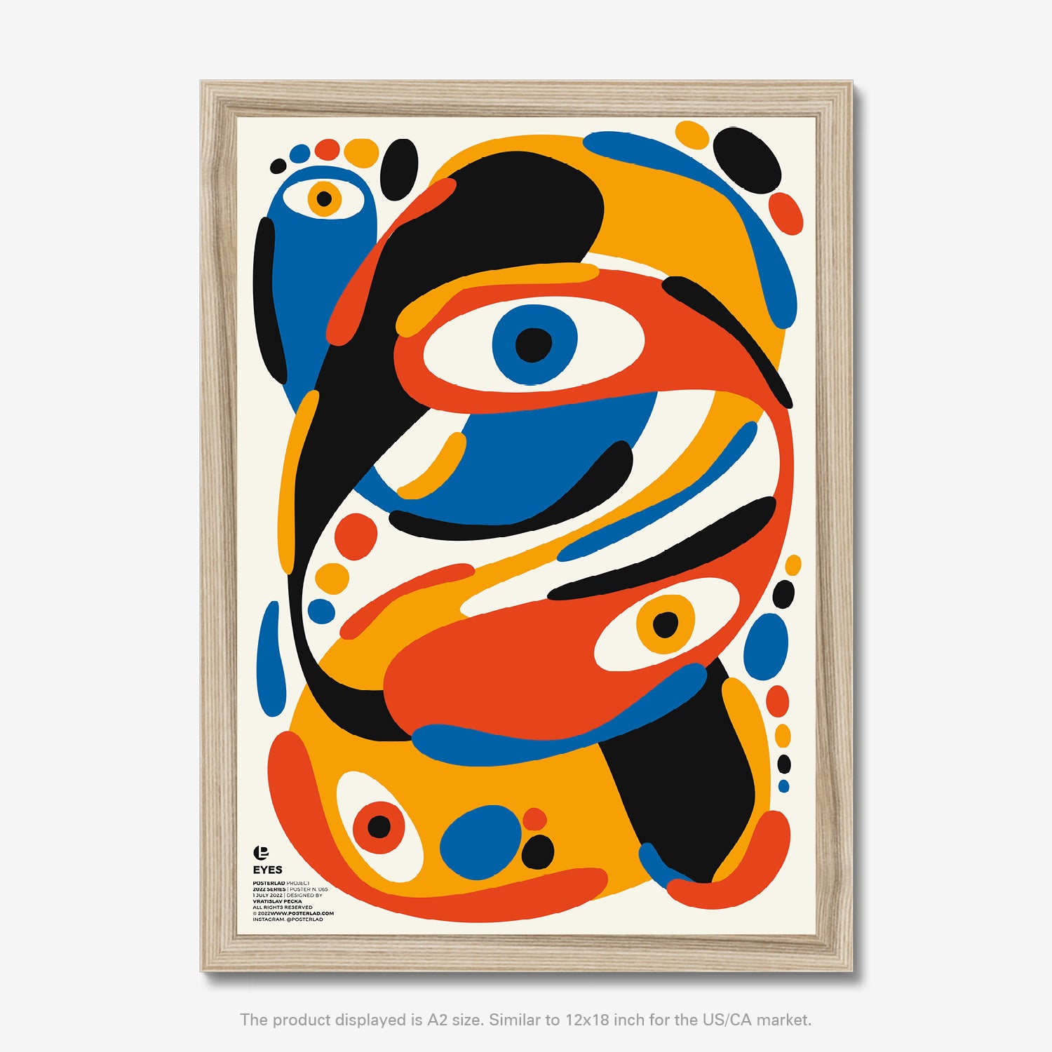 Eyes poster with vivid colors and abstract eye motif
