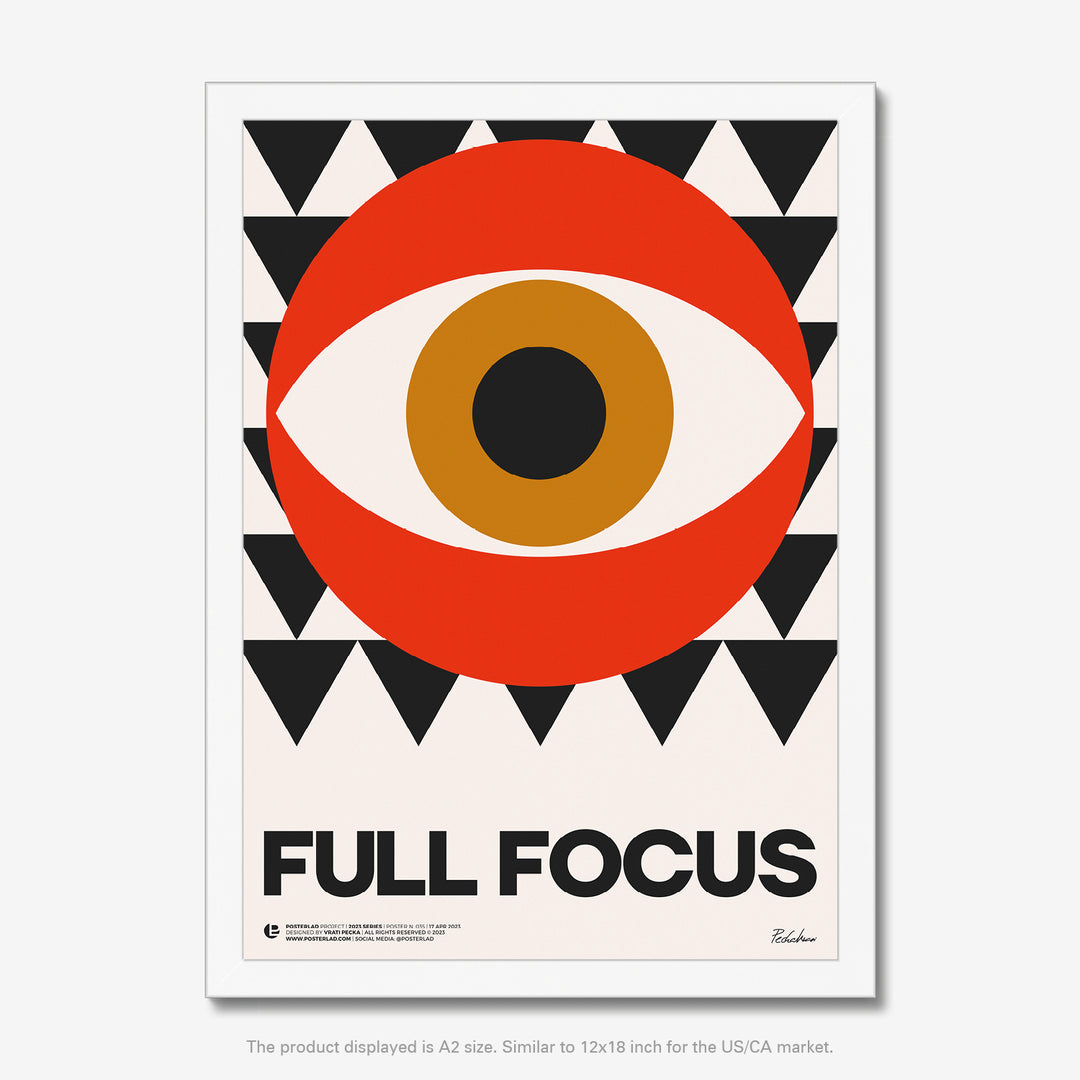 Close-up of the Full Focus poster showing the intentional light noise texture on the design