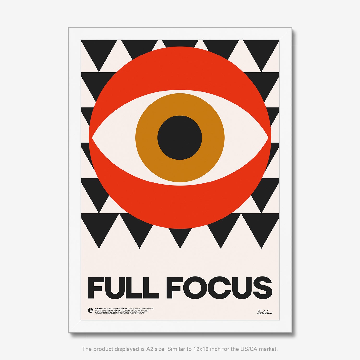 Close-up of the Full Focus poster showing the intentional light noise texture on the design