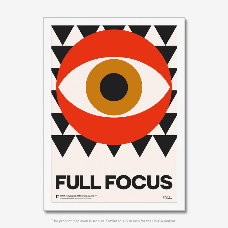 Close-up of the Full Focus poster showing the intentional light noise texture on the design