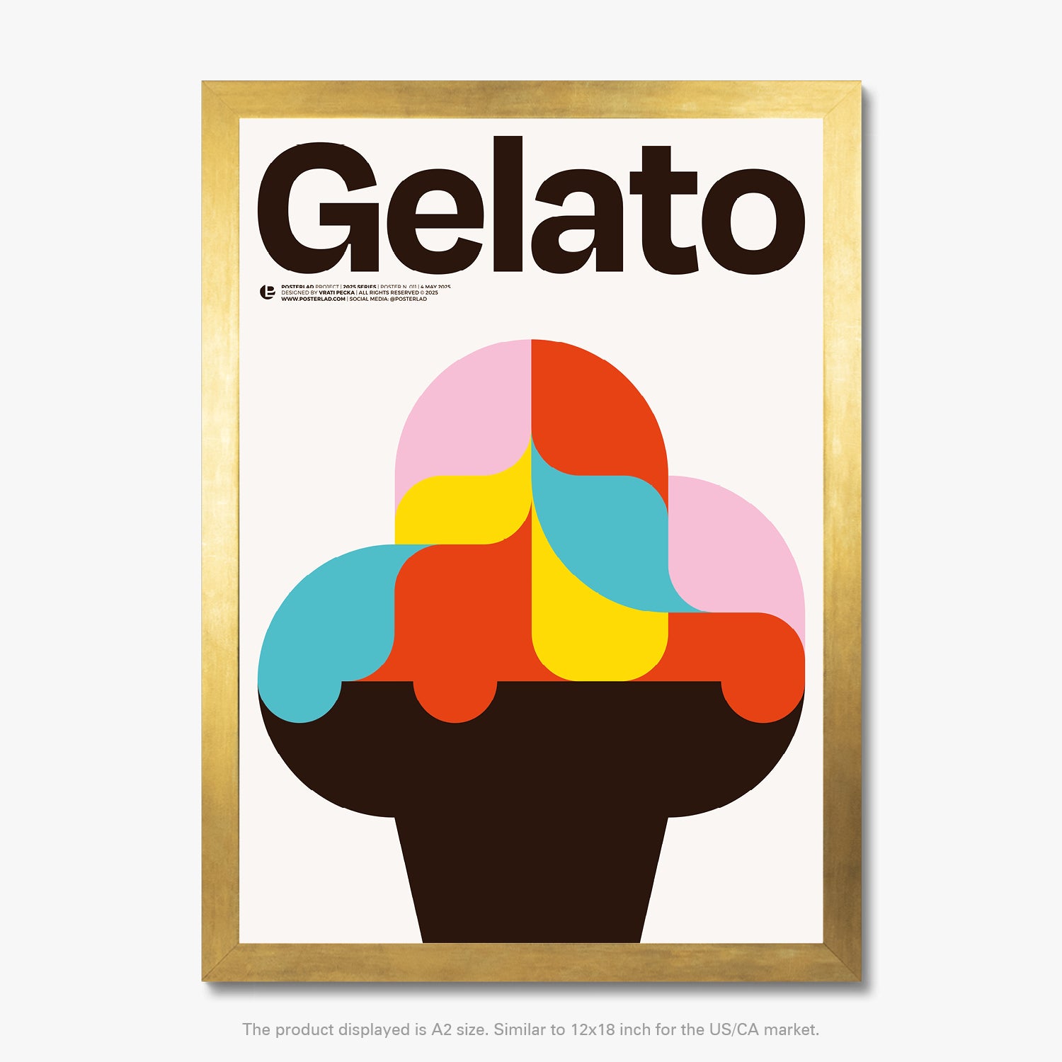 High-quality poster featuring a colorful gelato design