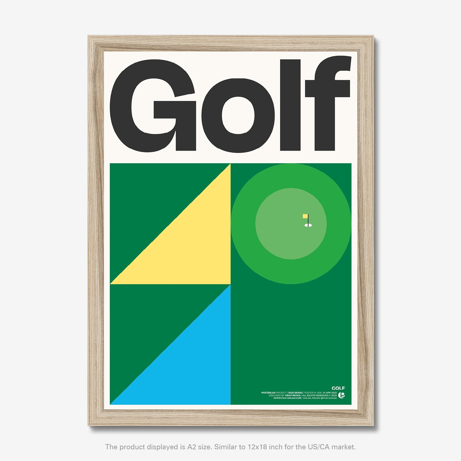 High-quality golf poster with 026 mm paper thickness and 189 g/m² weight