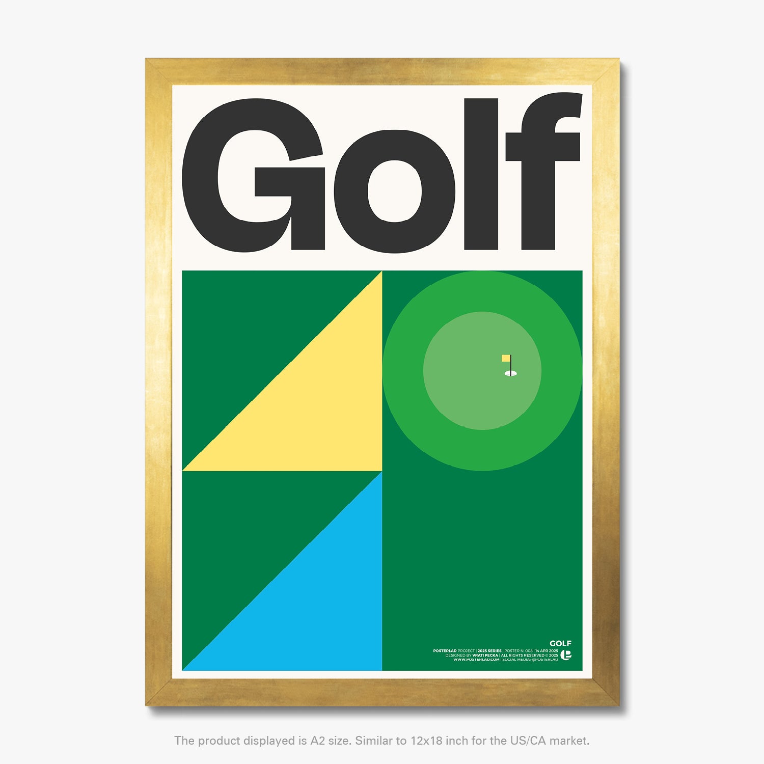 Poster featuring golf design on 026 mm thick paper sourced from Japan