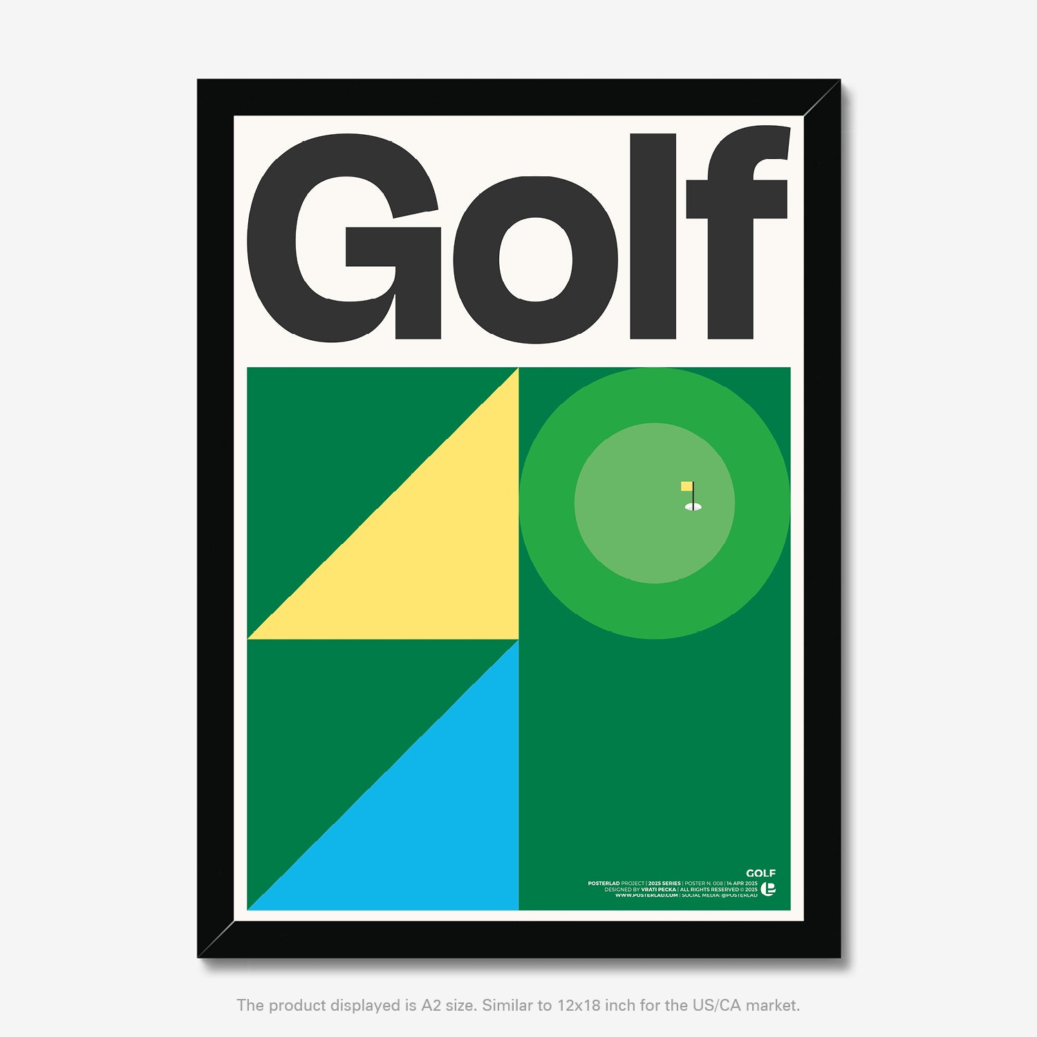 Golf museum-quality poster with 94% opacity and 104% ISO brightness