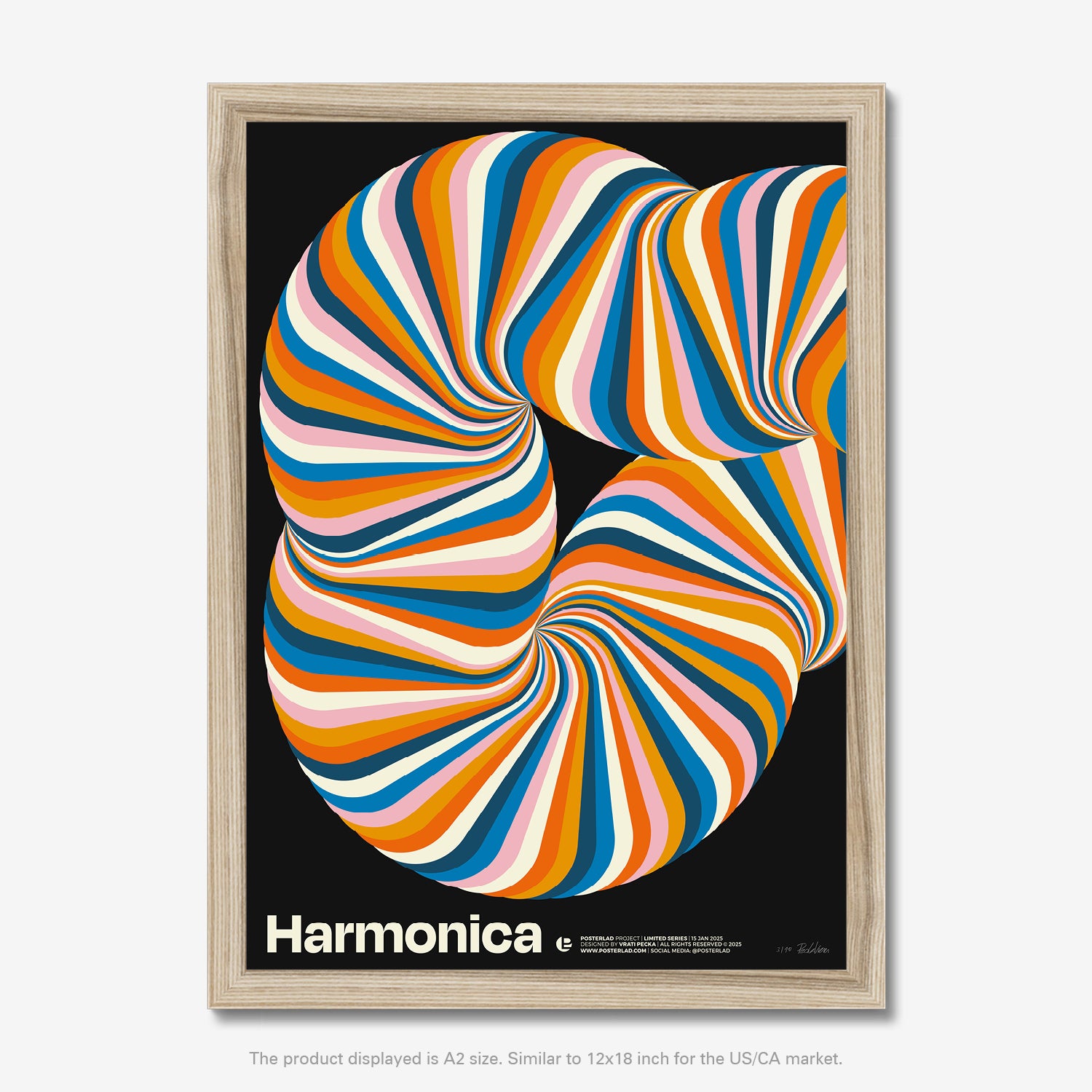 Poster featuring harmonica design, adds a wonderful accent to any environment