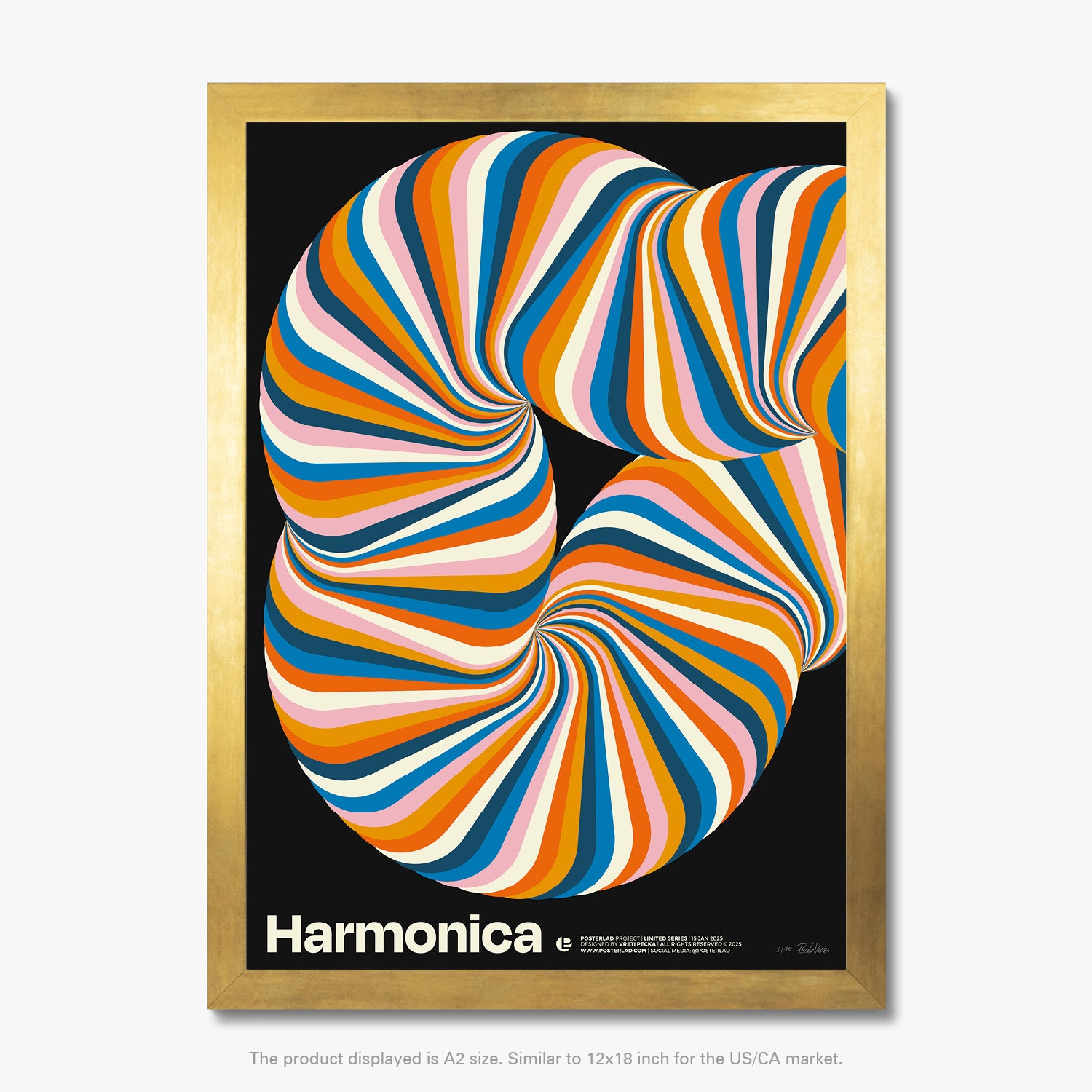Thick matte paper poster with harmonica design, perfect for room decor