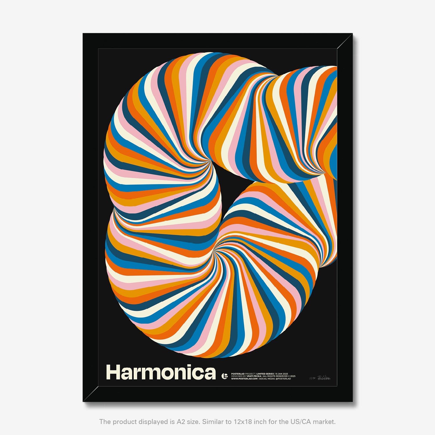High-quality poster with harmonica illustration, ideal for office decoration