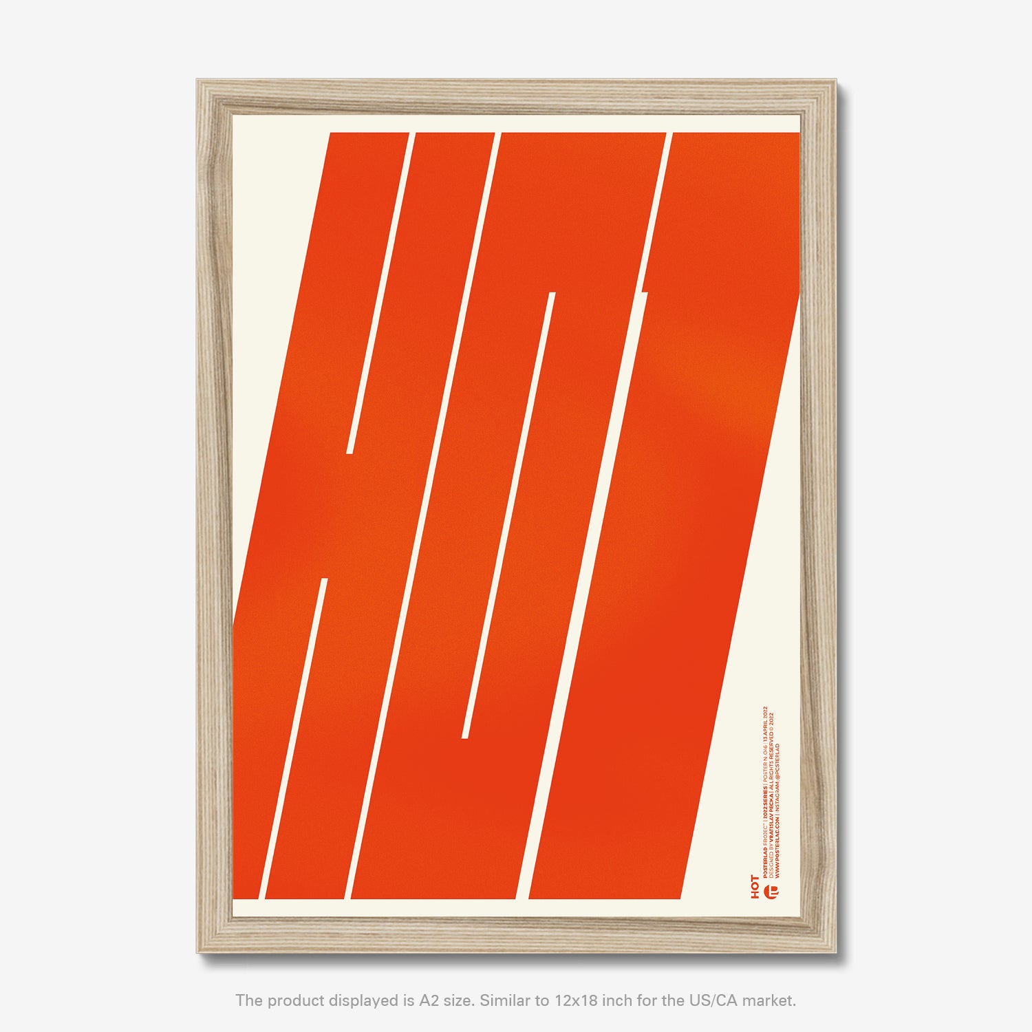 Hot minimalist poster with bold typography and vibrant colors