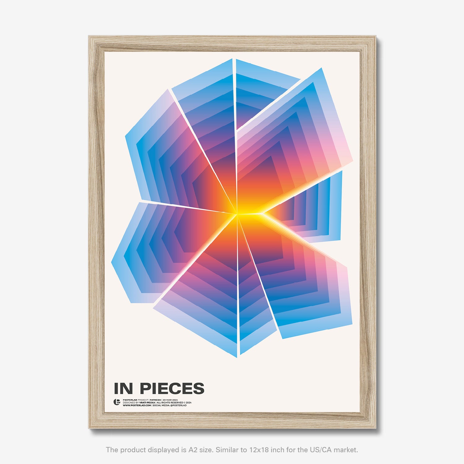 Stunning geometric starburst design with vibrant orange and yellow gradients