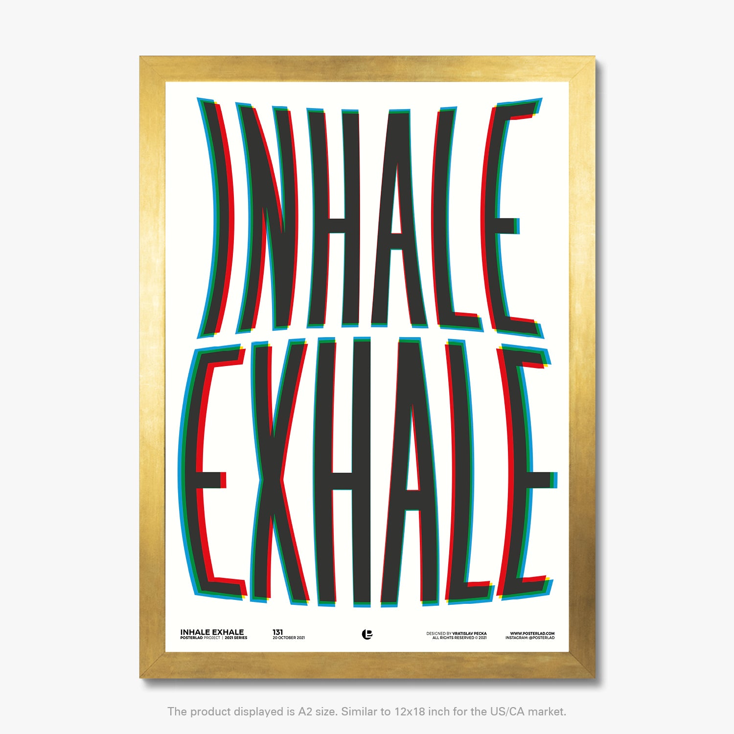  Minimalist and striking Inhale Exhale poster for wellness spaces and offices