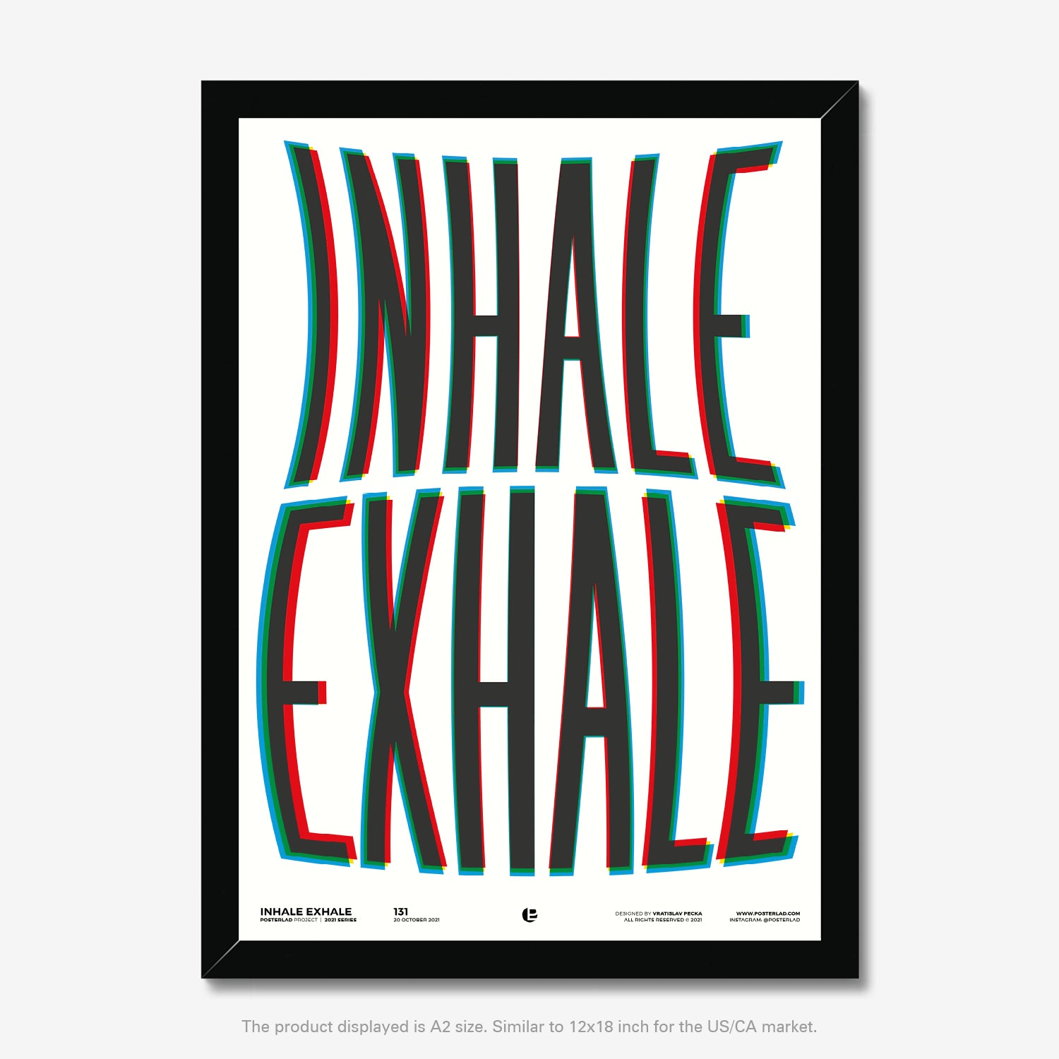  Inhale Exhale poster, a minimalist yet bold statement piece for contemporary spaces