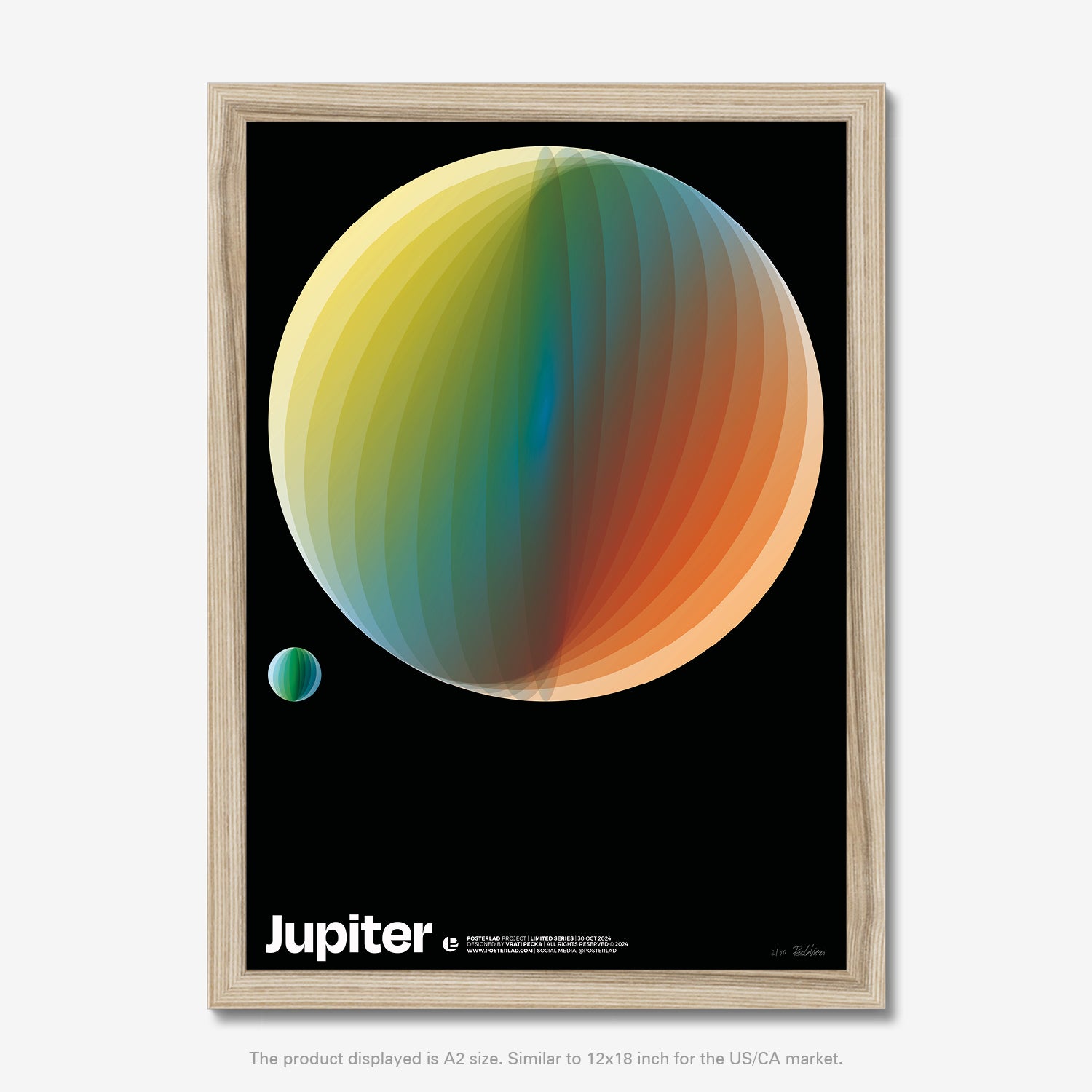 Thick matte paper poster with museum-quality printing, 026 mm thickness, and 189 g/m² weight