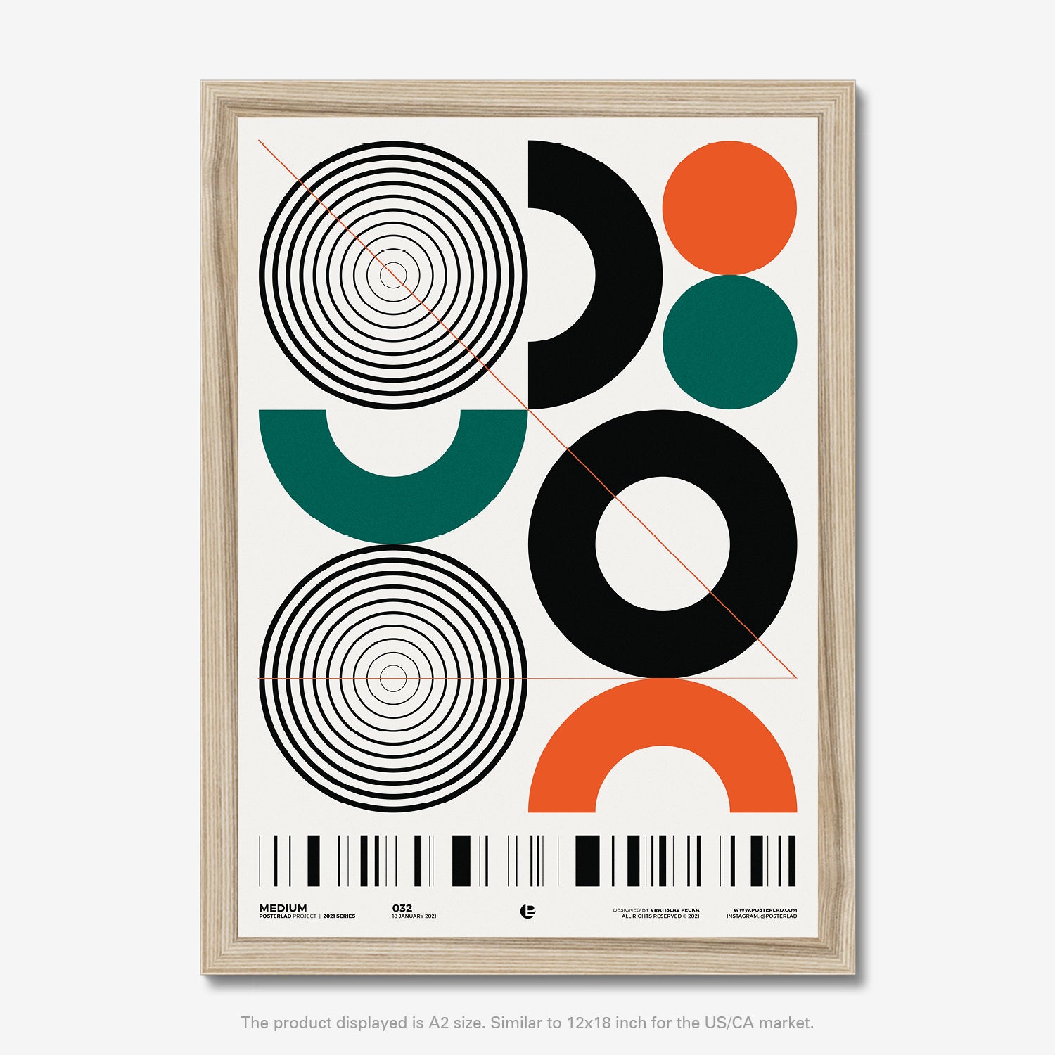  Abstract composition with circles, half-circles, and sharp angles