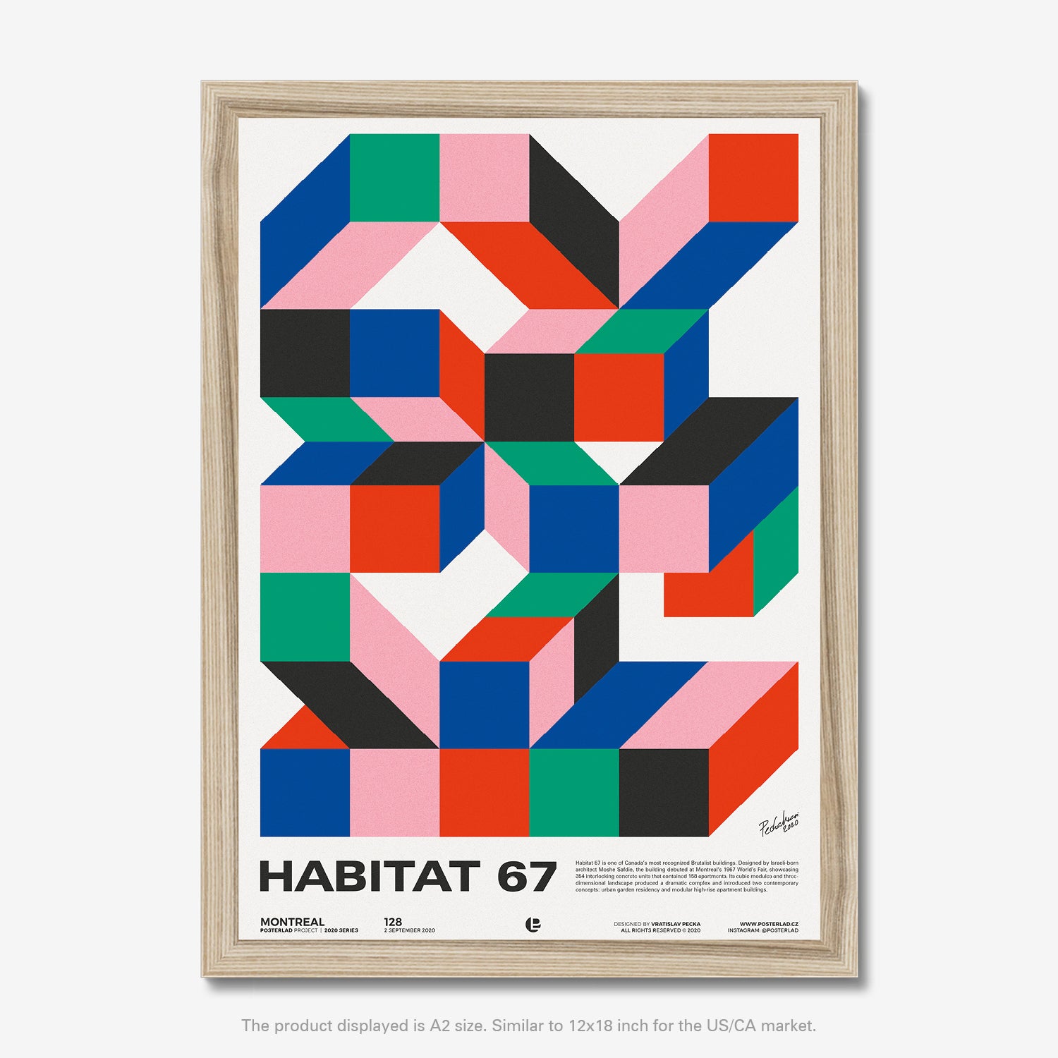 Habitat 67 architectural masterpiece poster in Montreal, Canada