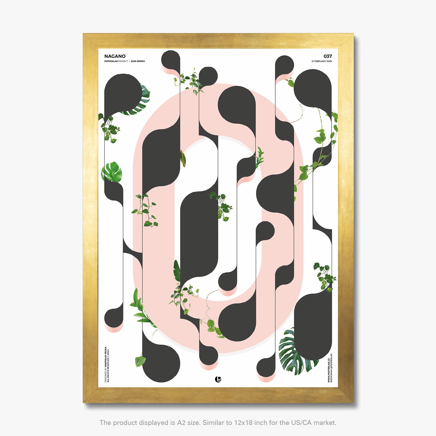 Colorful print inspired by the city of Nagano, Japan, with a serene blend of nature and design