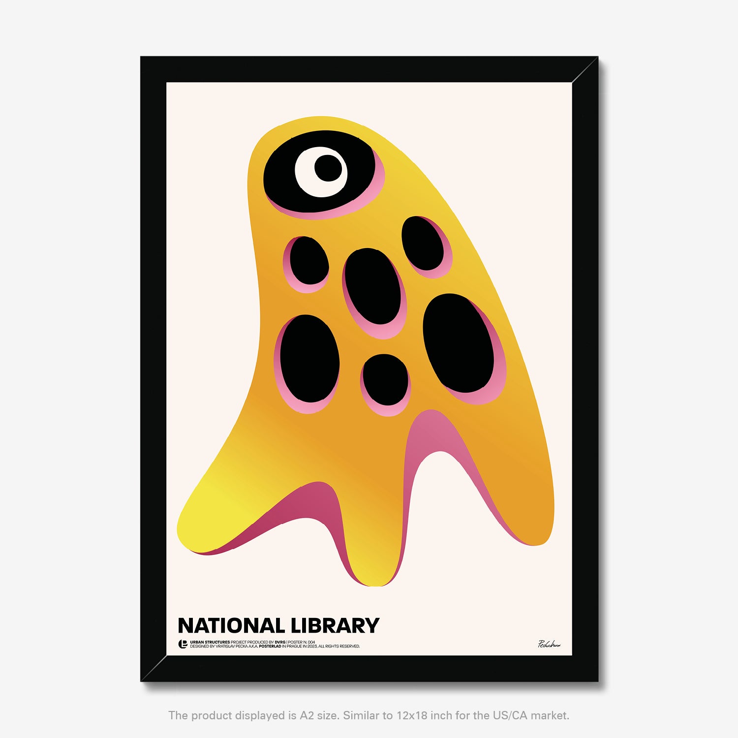 Innovative and bold architectural vision for the National Library poster, representing a significant moment in modern design