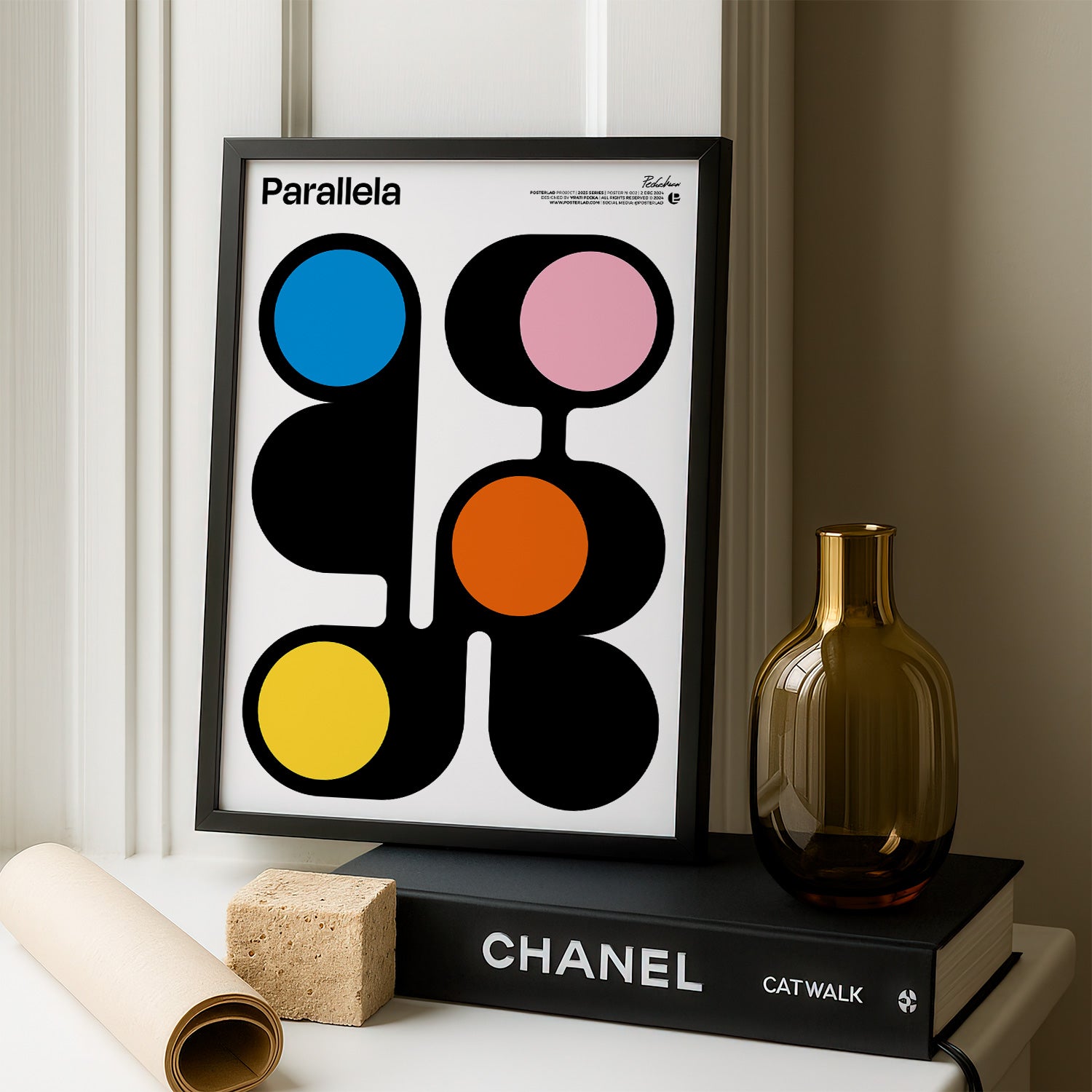 Elegant Parallela poster featuring museum-quality thick matte paper, perfect for enhancing home and office decor