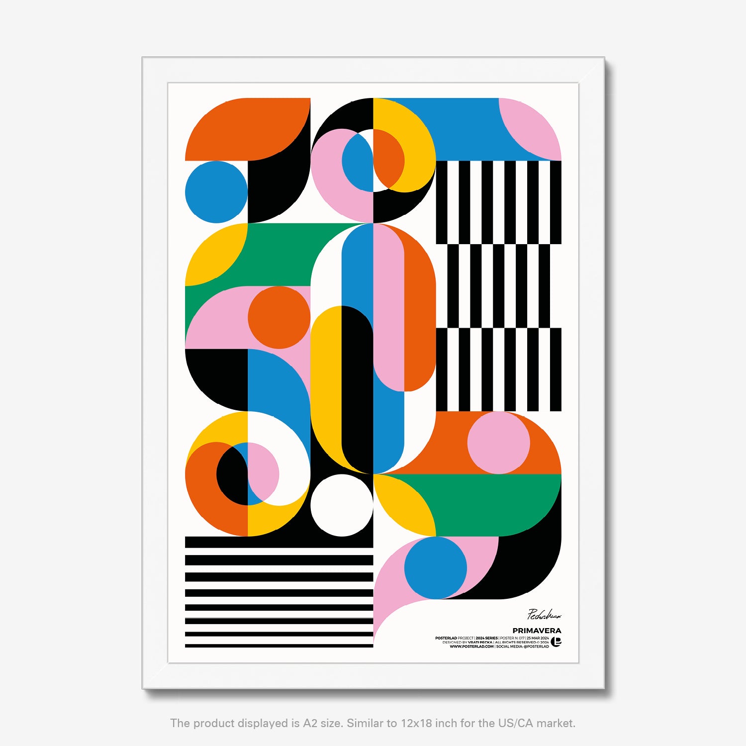 Vibrant and intricate geometric composition inspired by spring colors and energy
