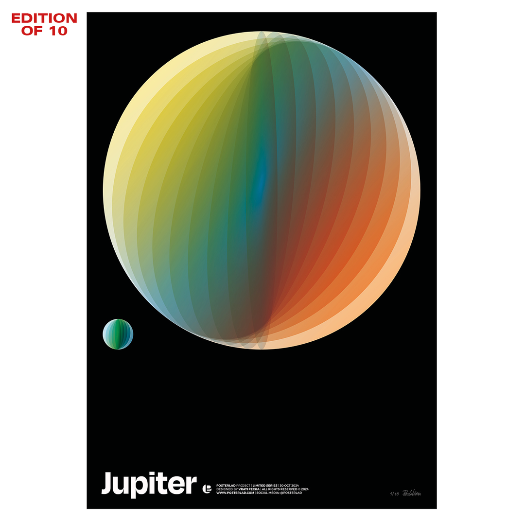 Thick matte paper Jupiter poster with 026 mm thickness and 189 g/m² weight