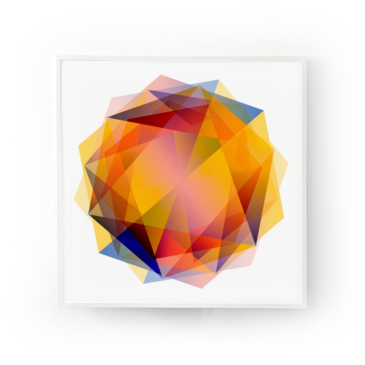 A vibrant lenticular artwork titled Solar featuring colorful sun flares and dynamic movement