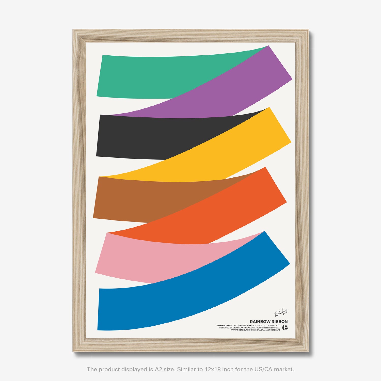 Colorful rainbow ribbon with vibrant red, orange, yellow, green, blue, and purple hues