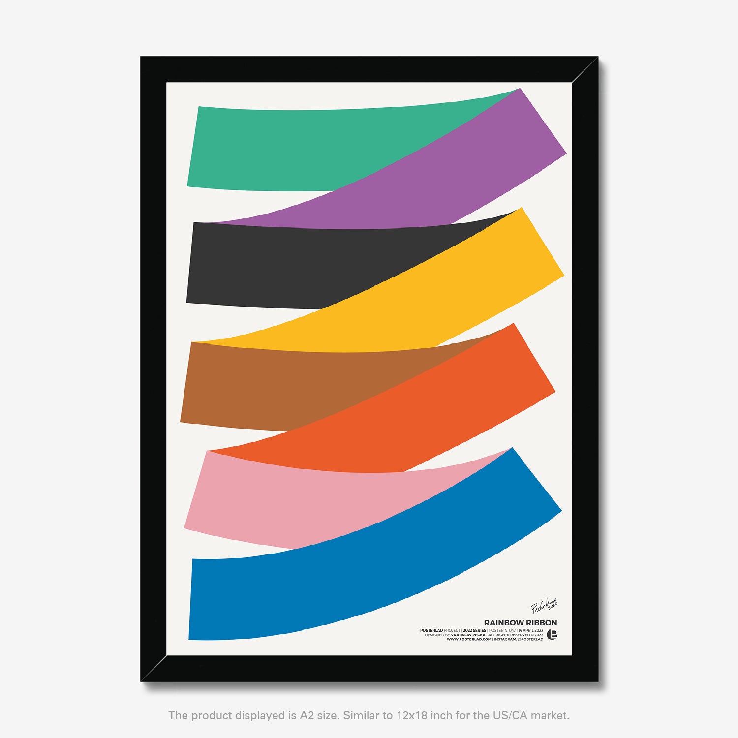 Colorful rainbow ribbon with vibrant red, orange, yellow, green, blue, and purple hues