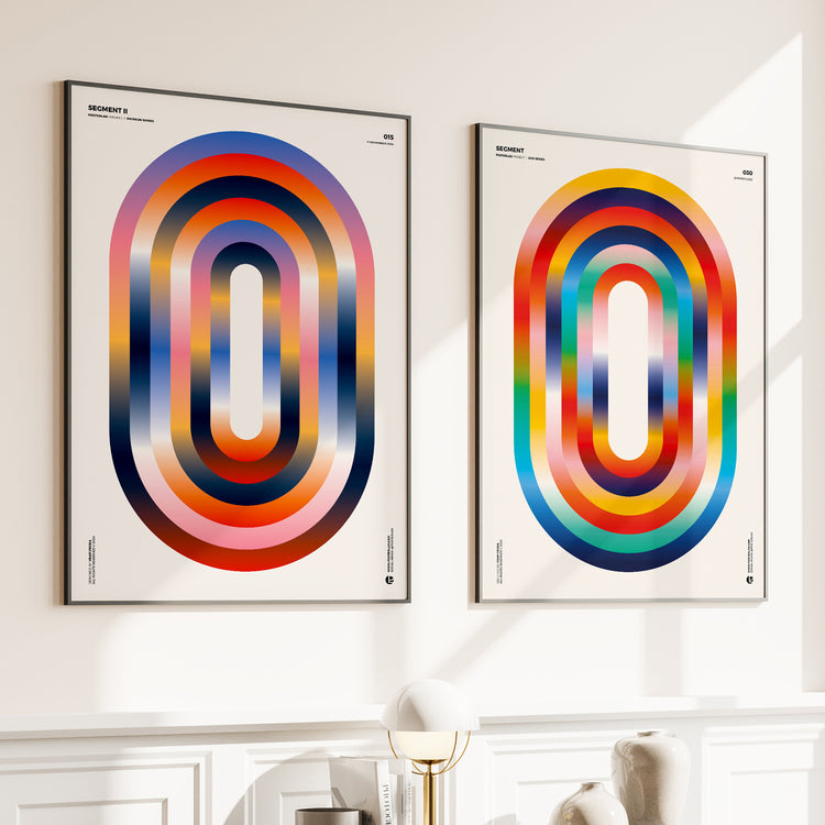 Bold and harmonious spectrum of warm and cool colors in concentric rings